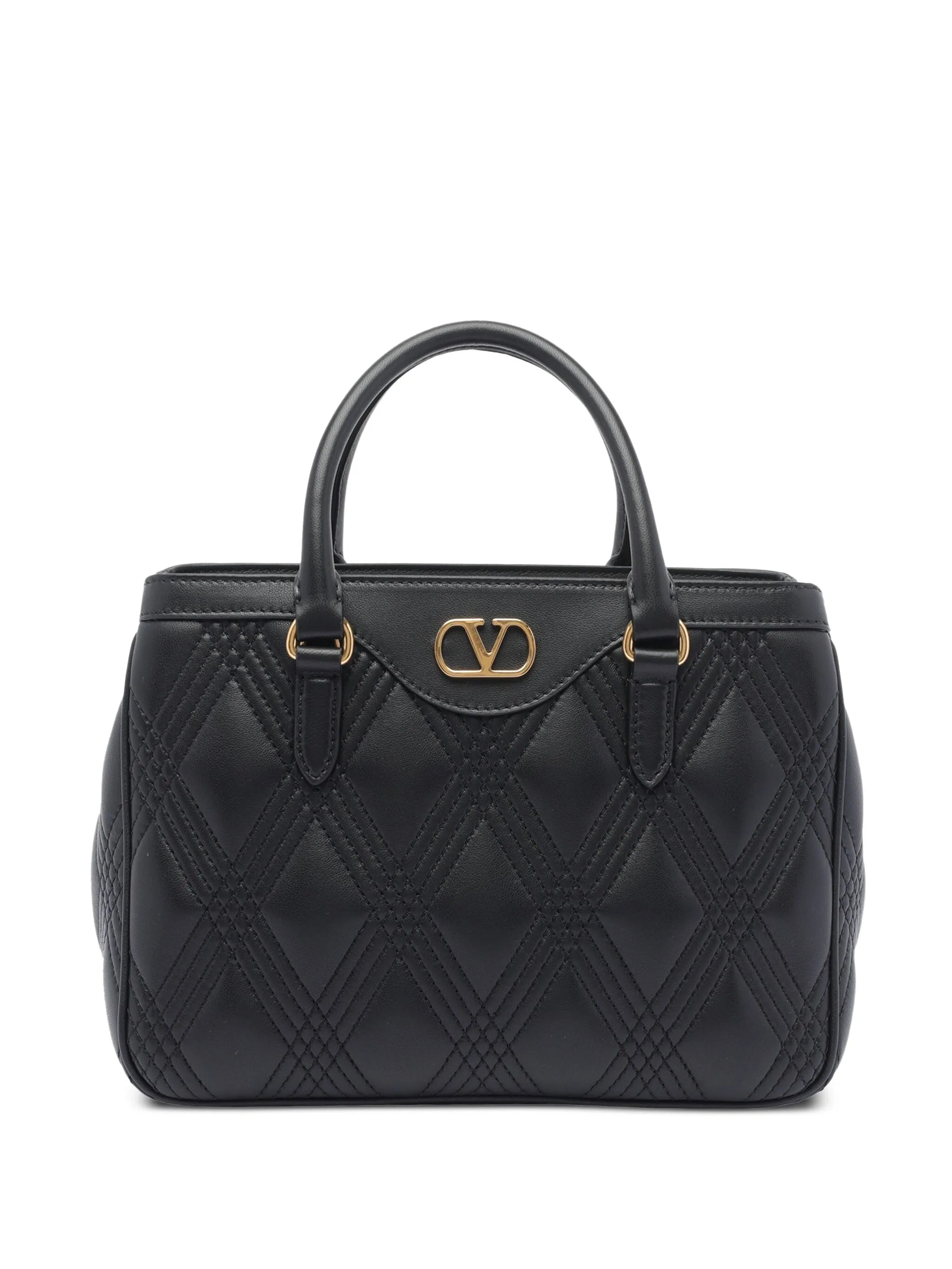 VLogo quilted leather handbag