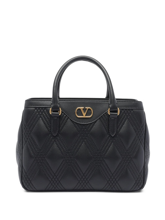 VLogo quilted leather handbag