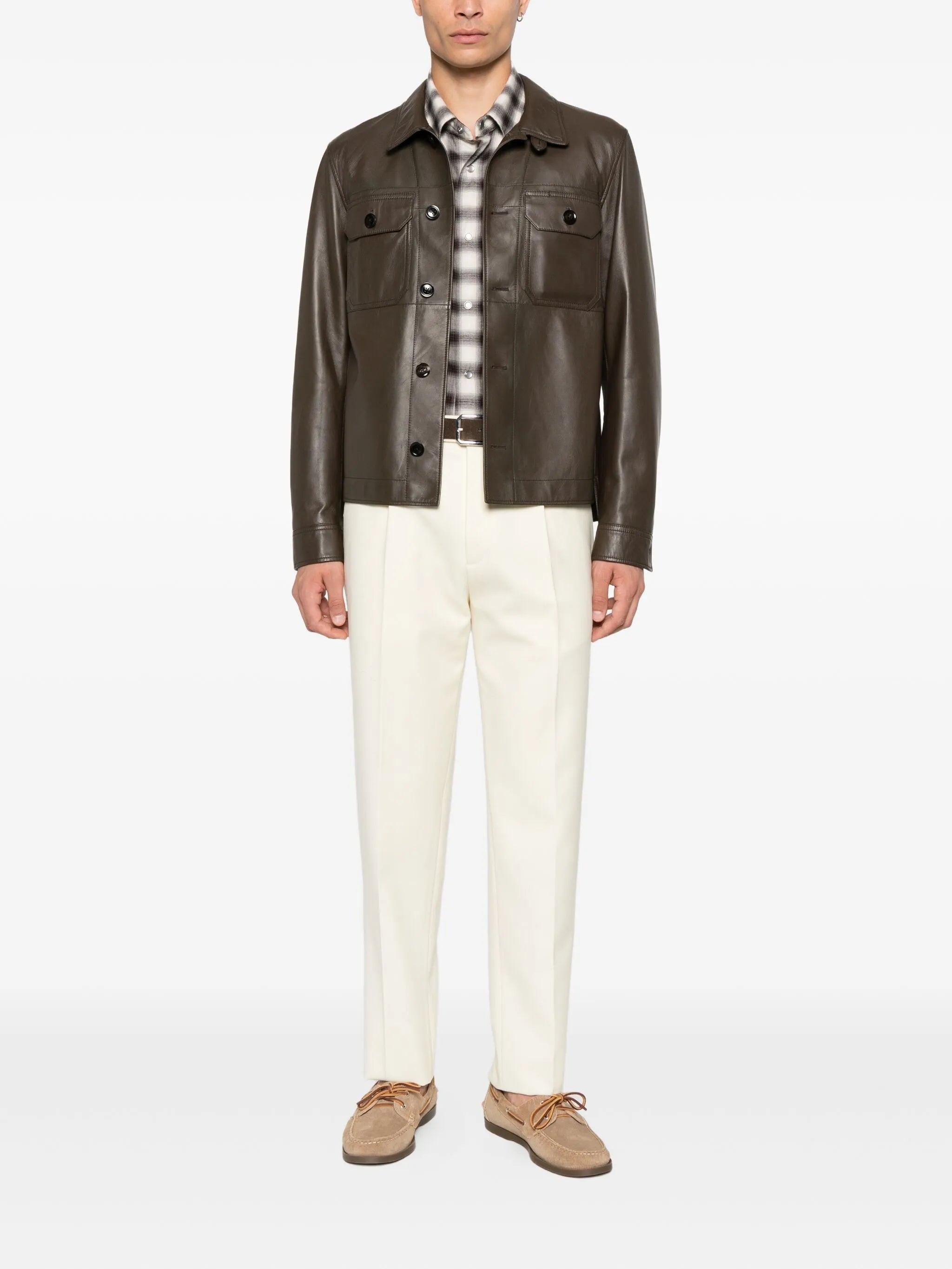 checked flap-pocket Western shirt