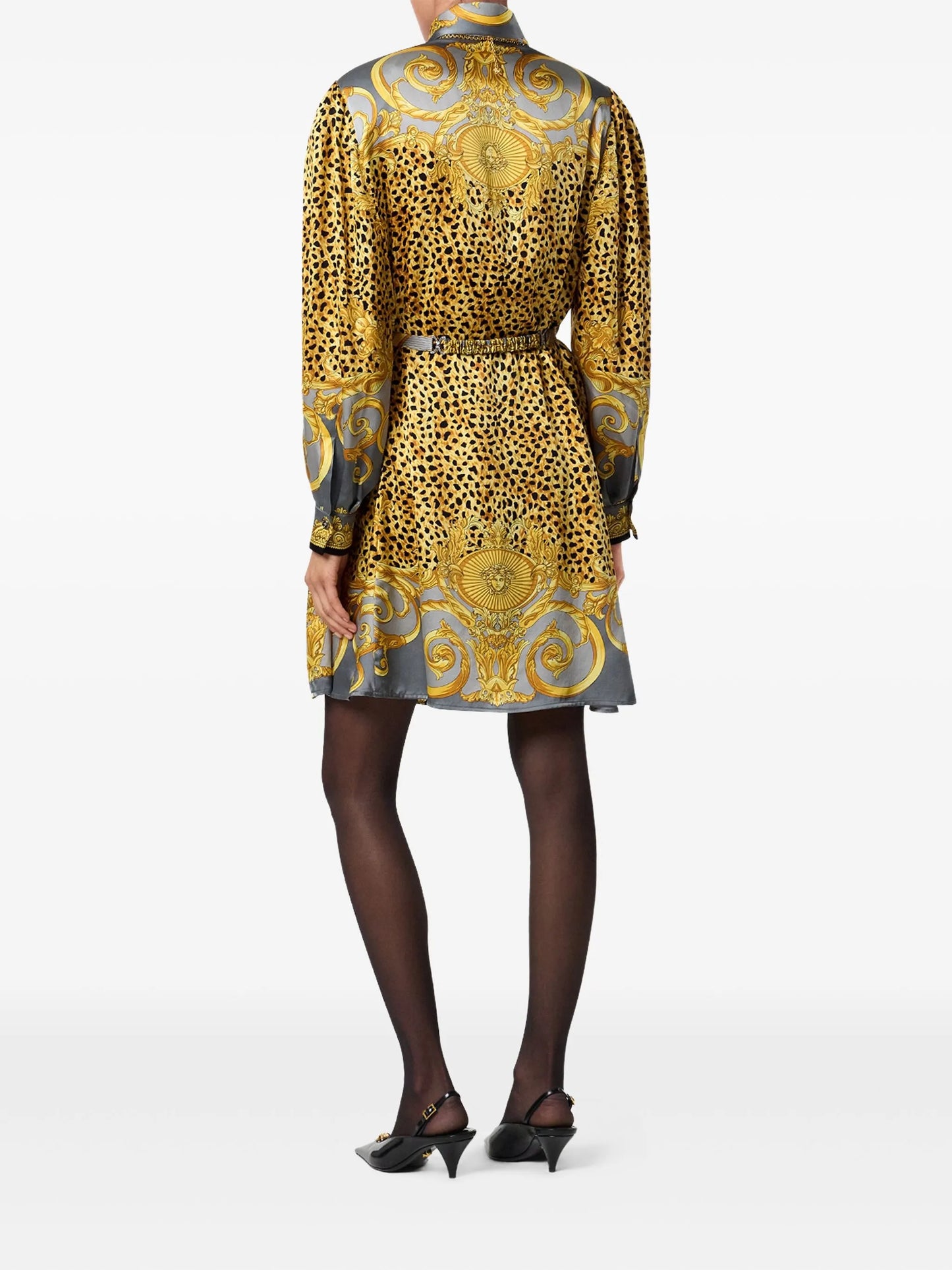 silk animal-print dress