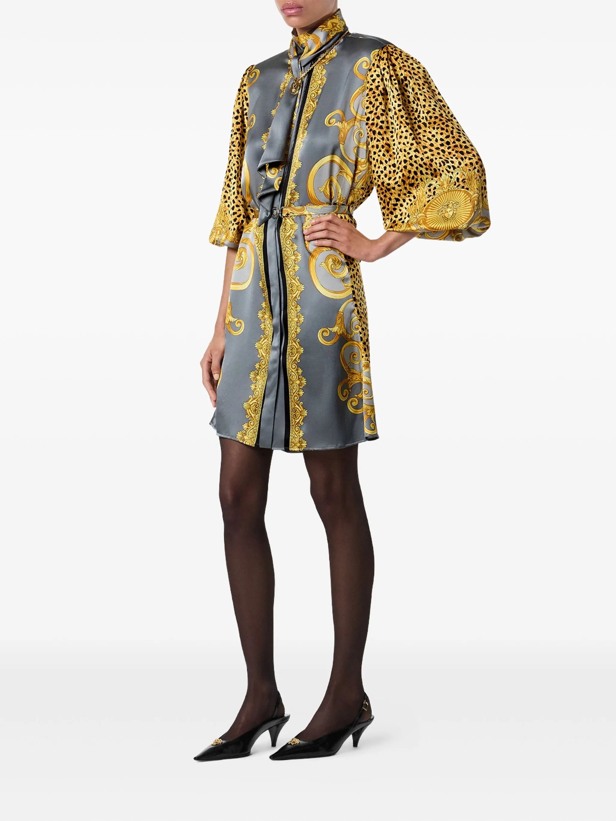 silk animal-print dress