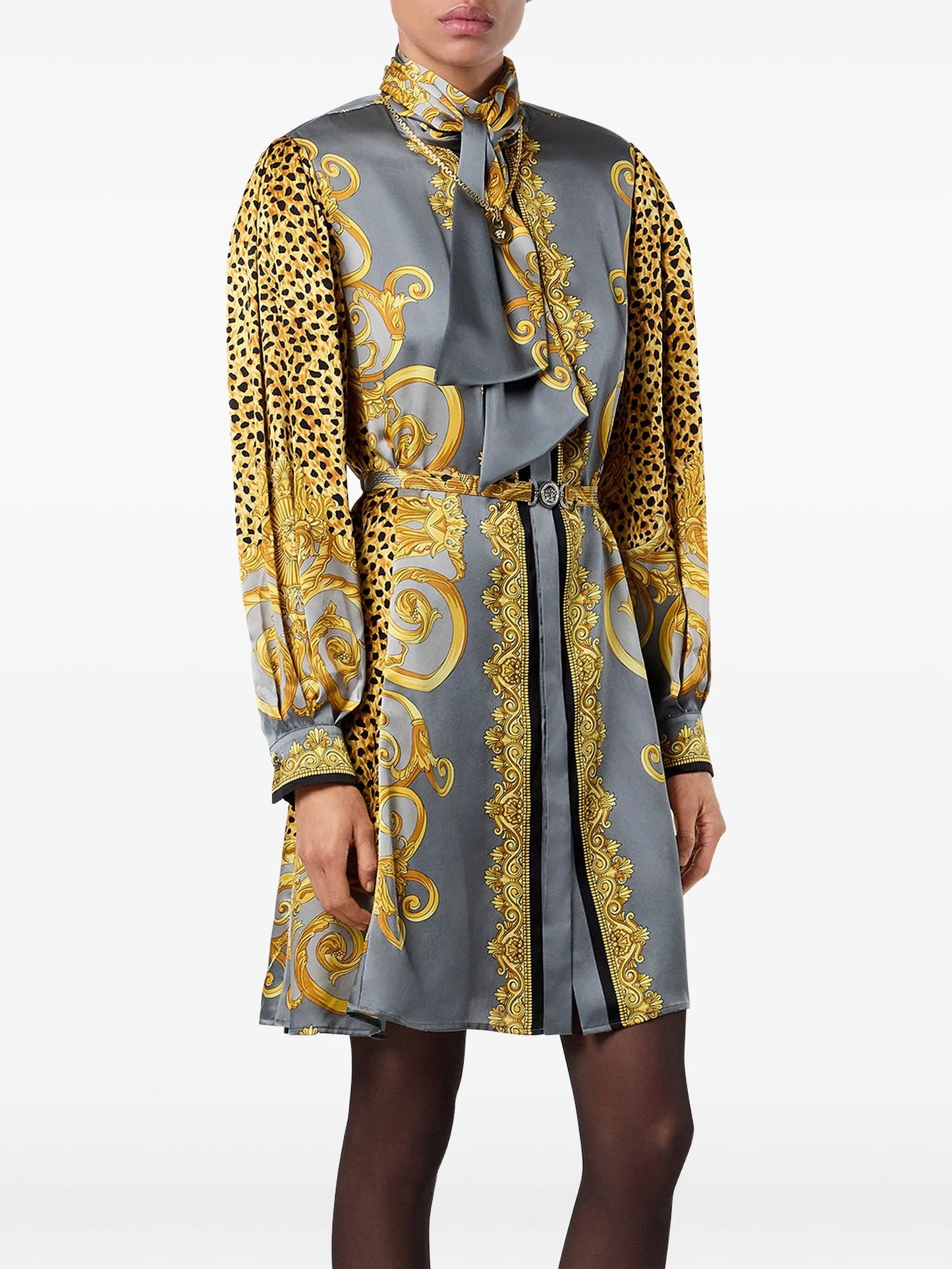 silk animal-print dress