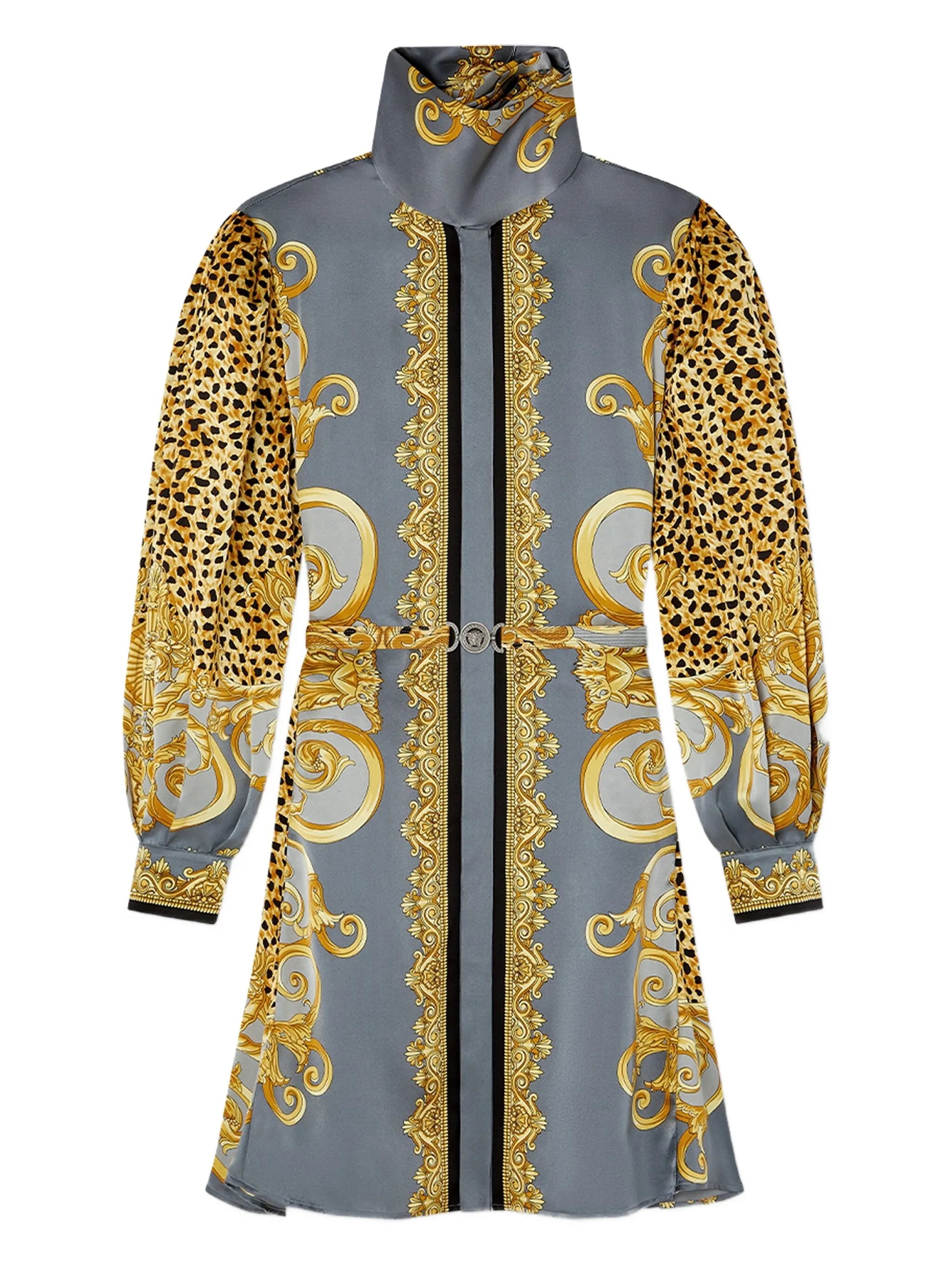 silk animal-print dress