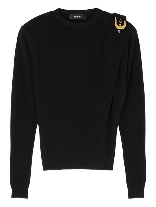 wool buckle sweater