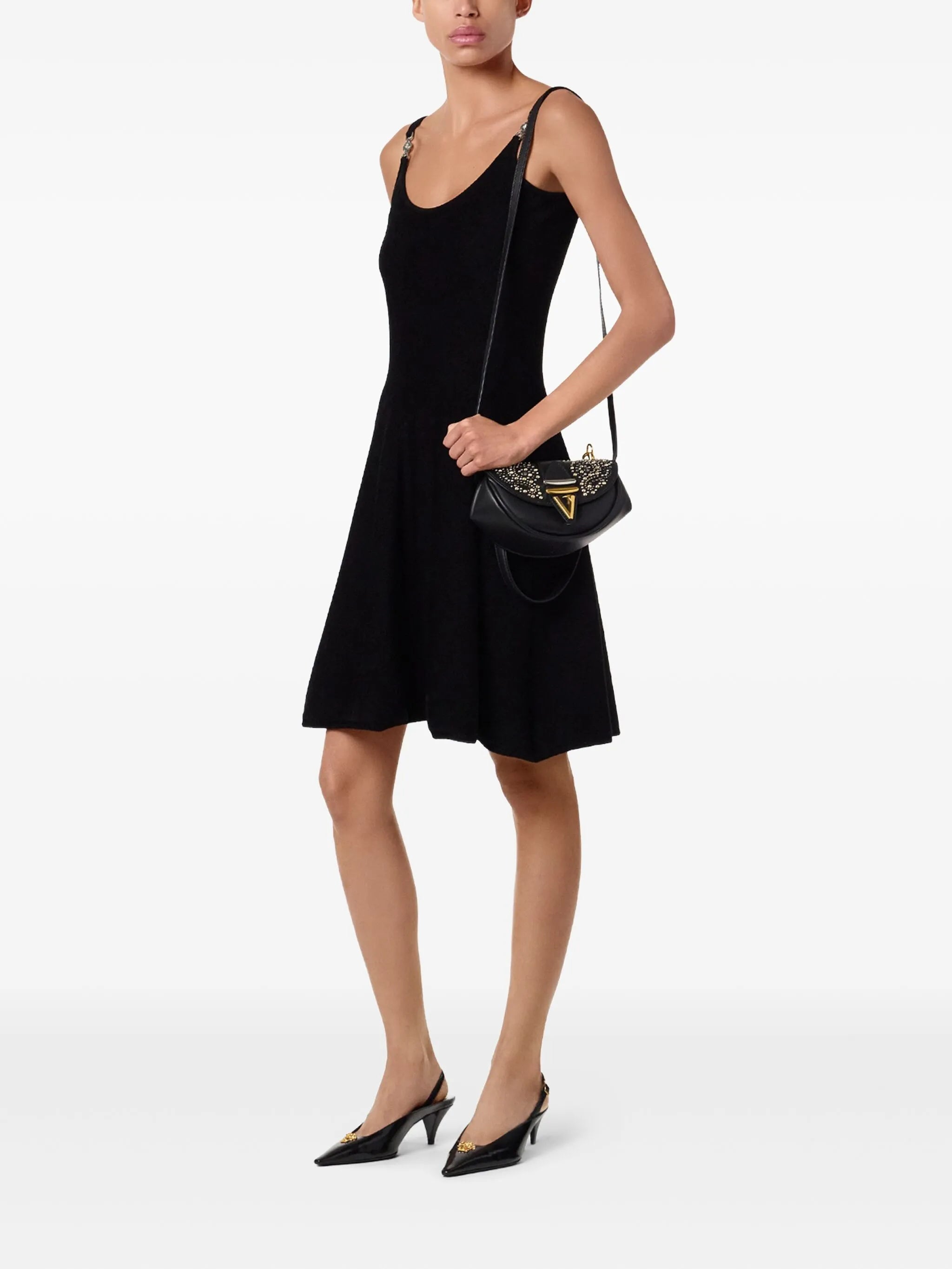 stud-embellished shoulder bag