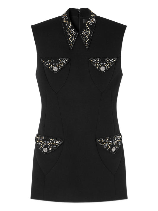 embellished wool mini dress