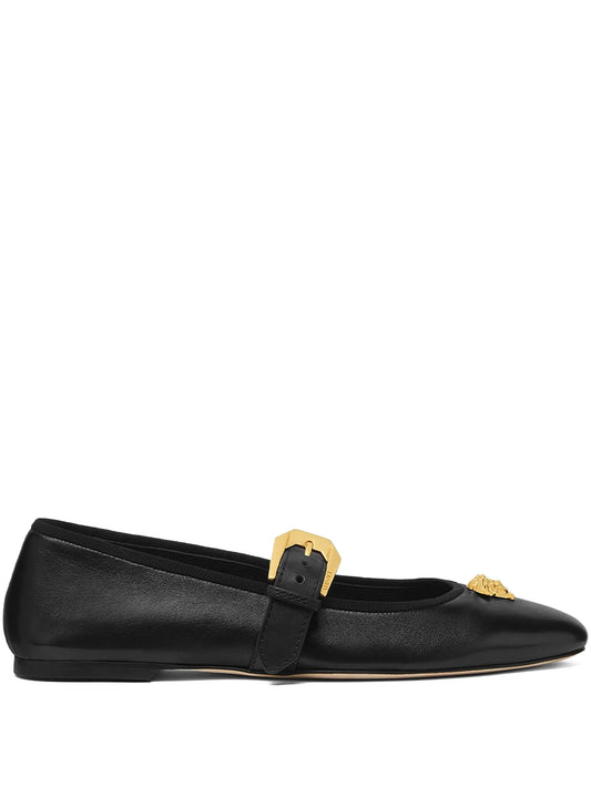 Medusa-buckle ballet flats