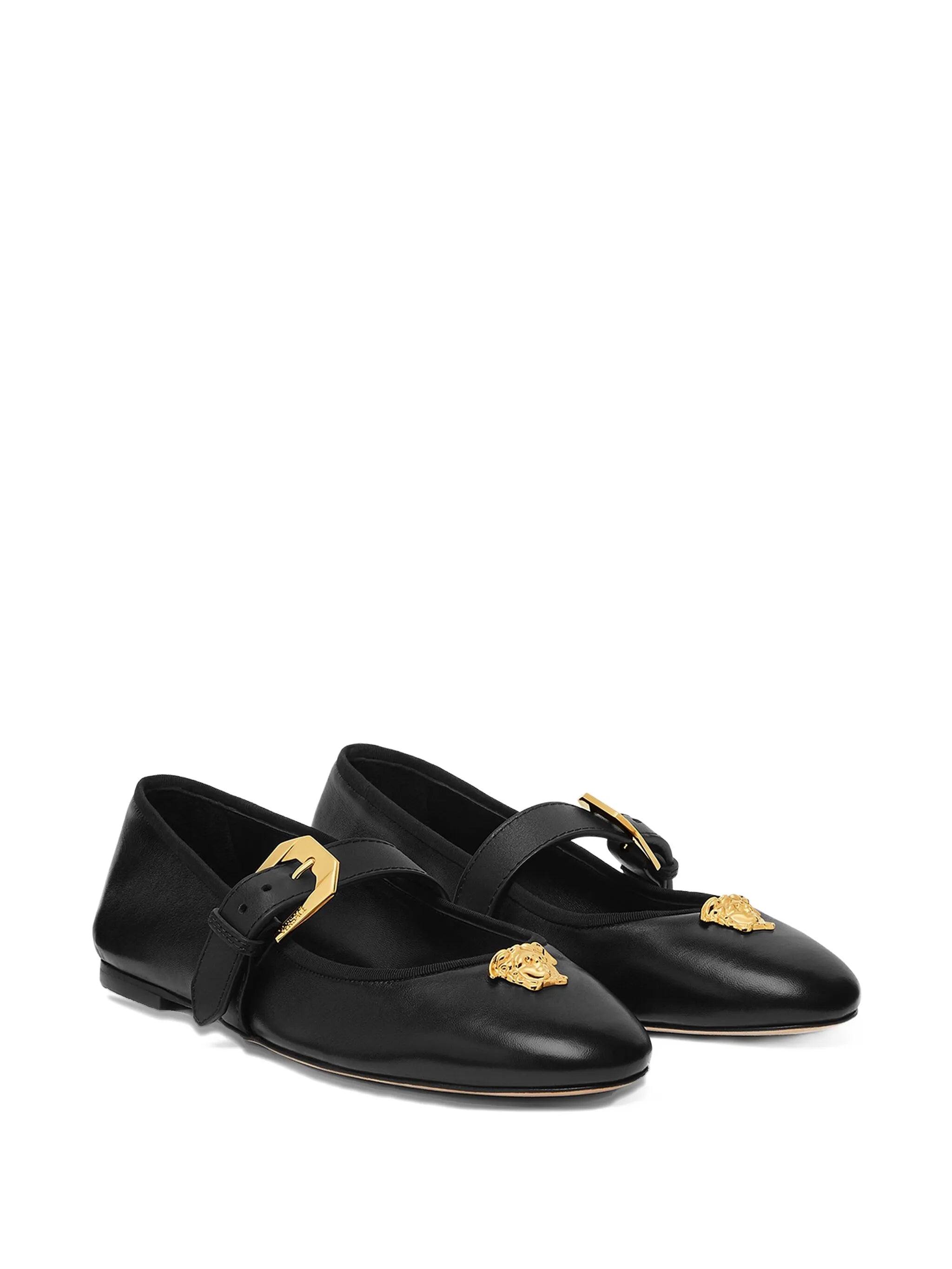 Medusa-buckle ballet flats