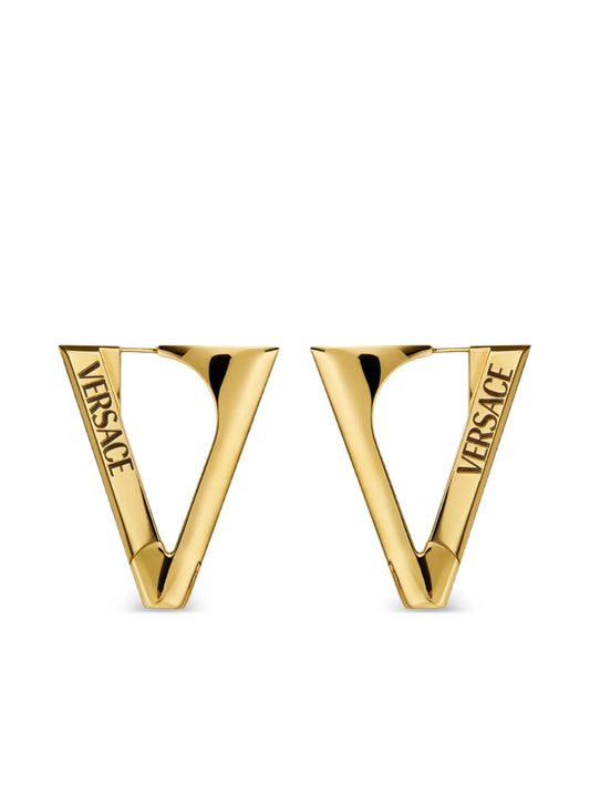 triangle logo-detail earrings