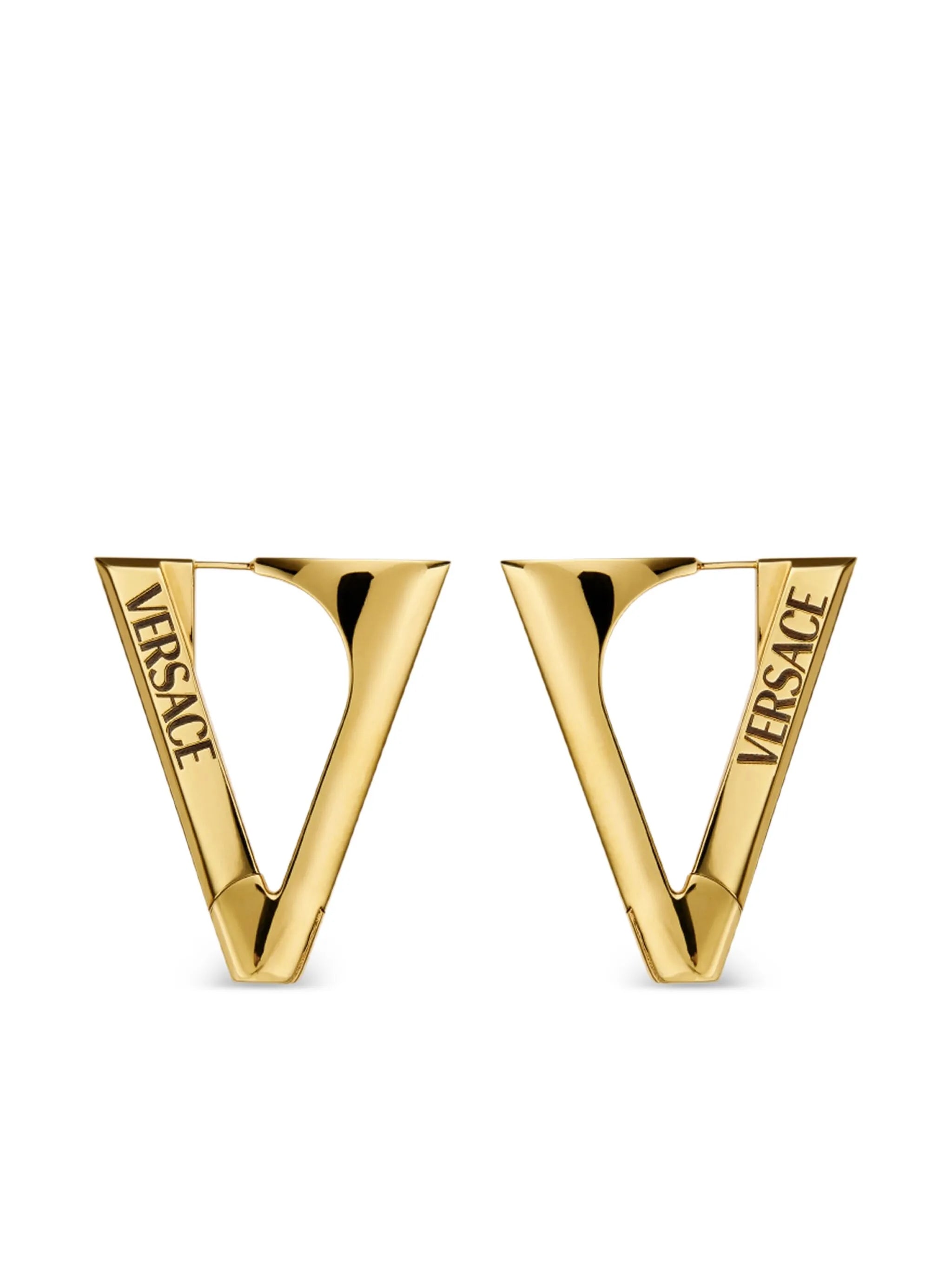 triangle logo-detail earrings