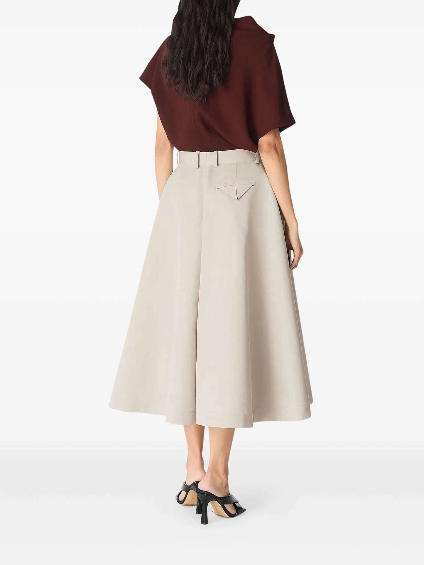 silk twill culotte trousers