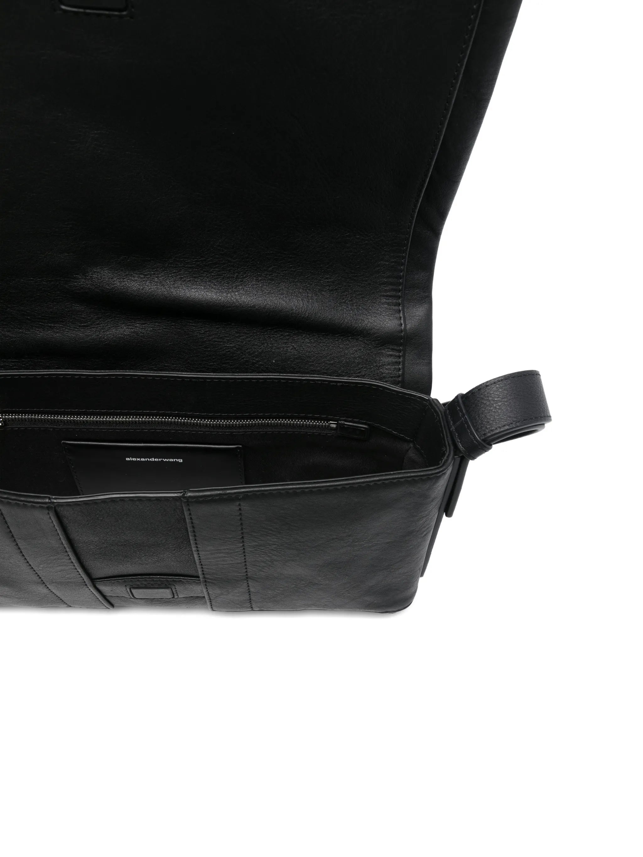 Wang Pack leather flap crinkle crossbody bag