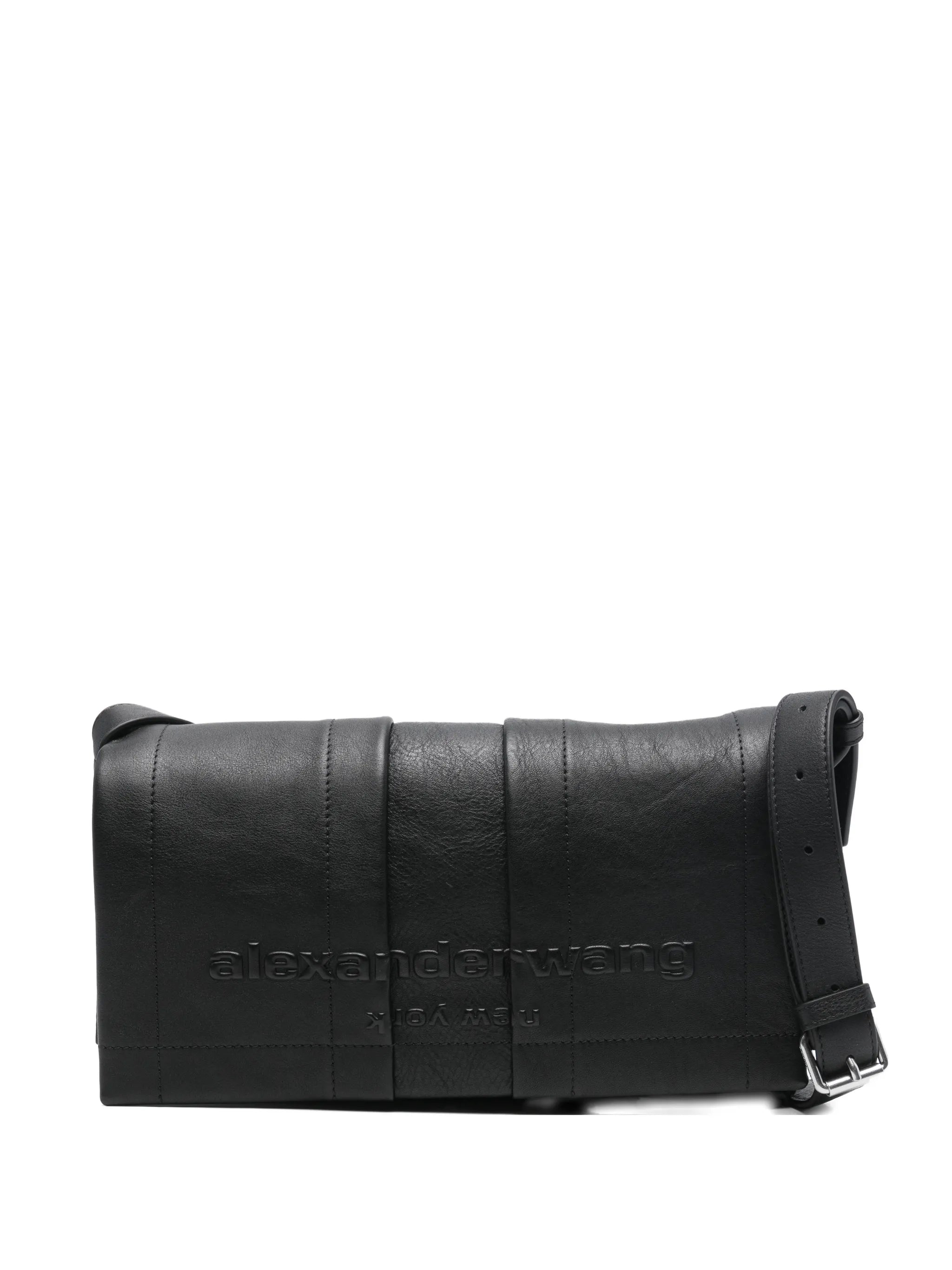 Wang Pack leather flap crinkle crossbody bag