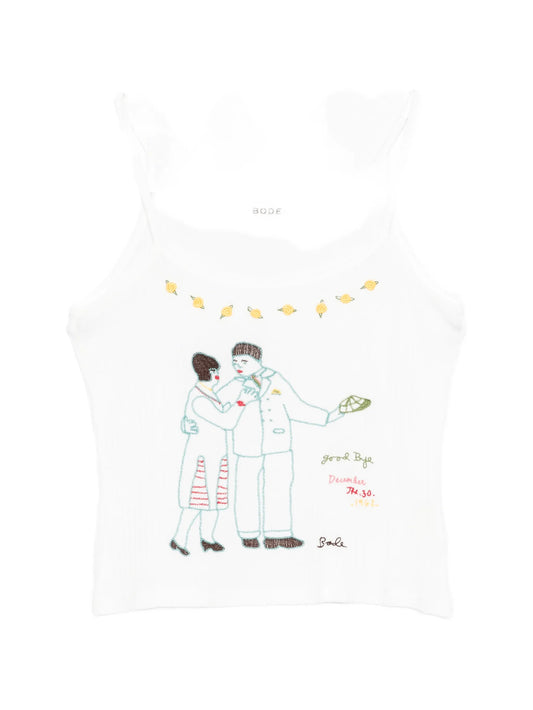 Companion embroidered tank top