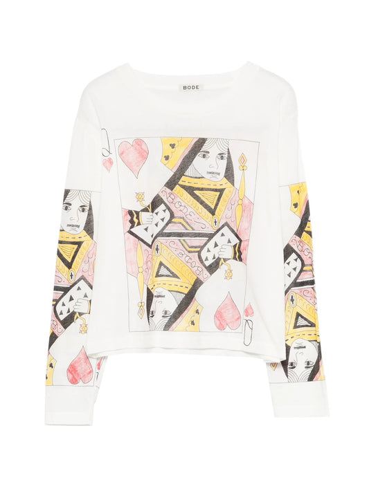 queen hearts print T-shirt
