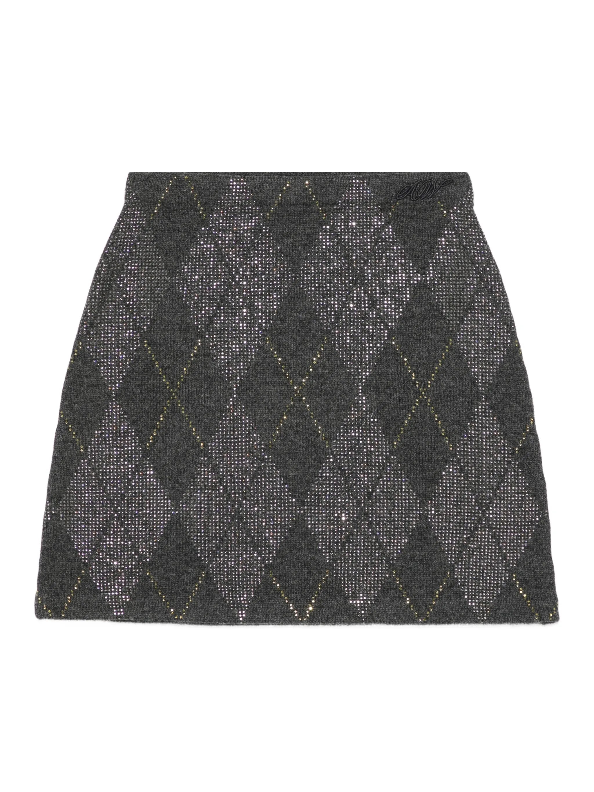 argyle-motif A-line mini skirt