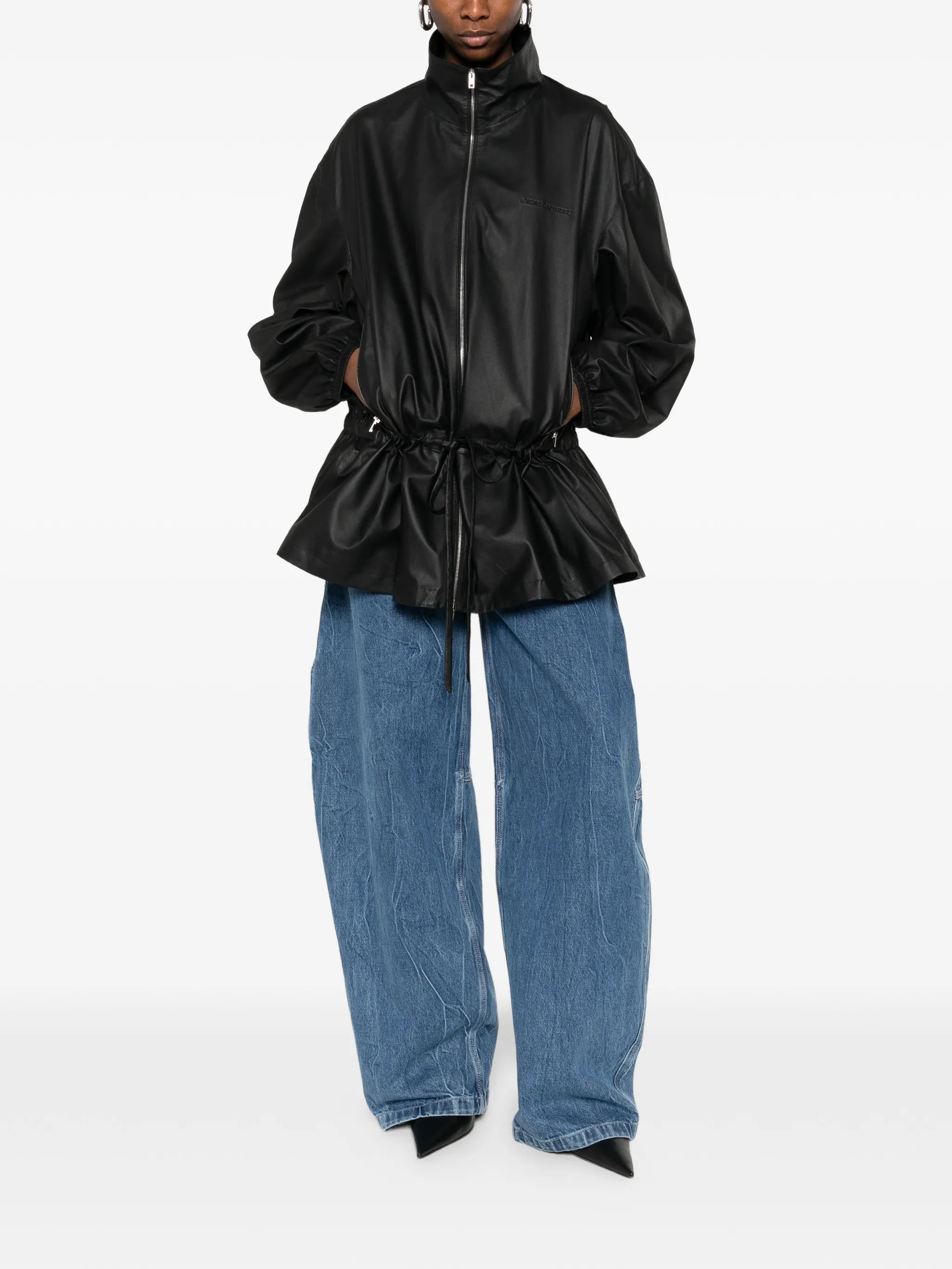 funnel-collar zip-up parka