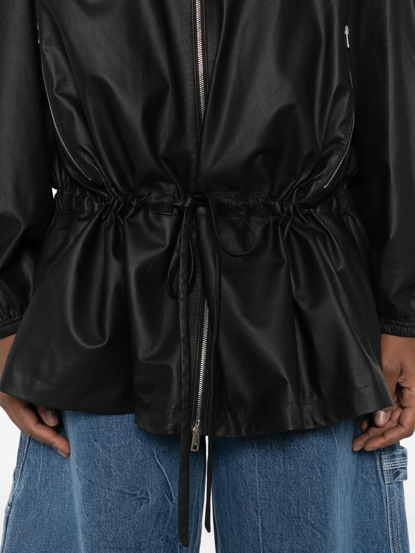 funnel-collar zip-up parka