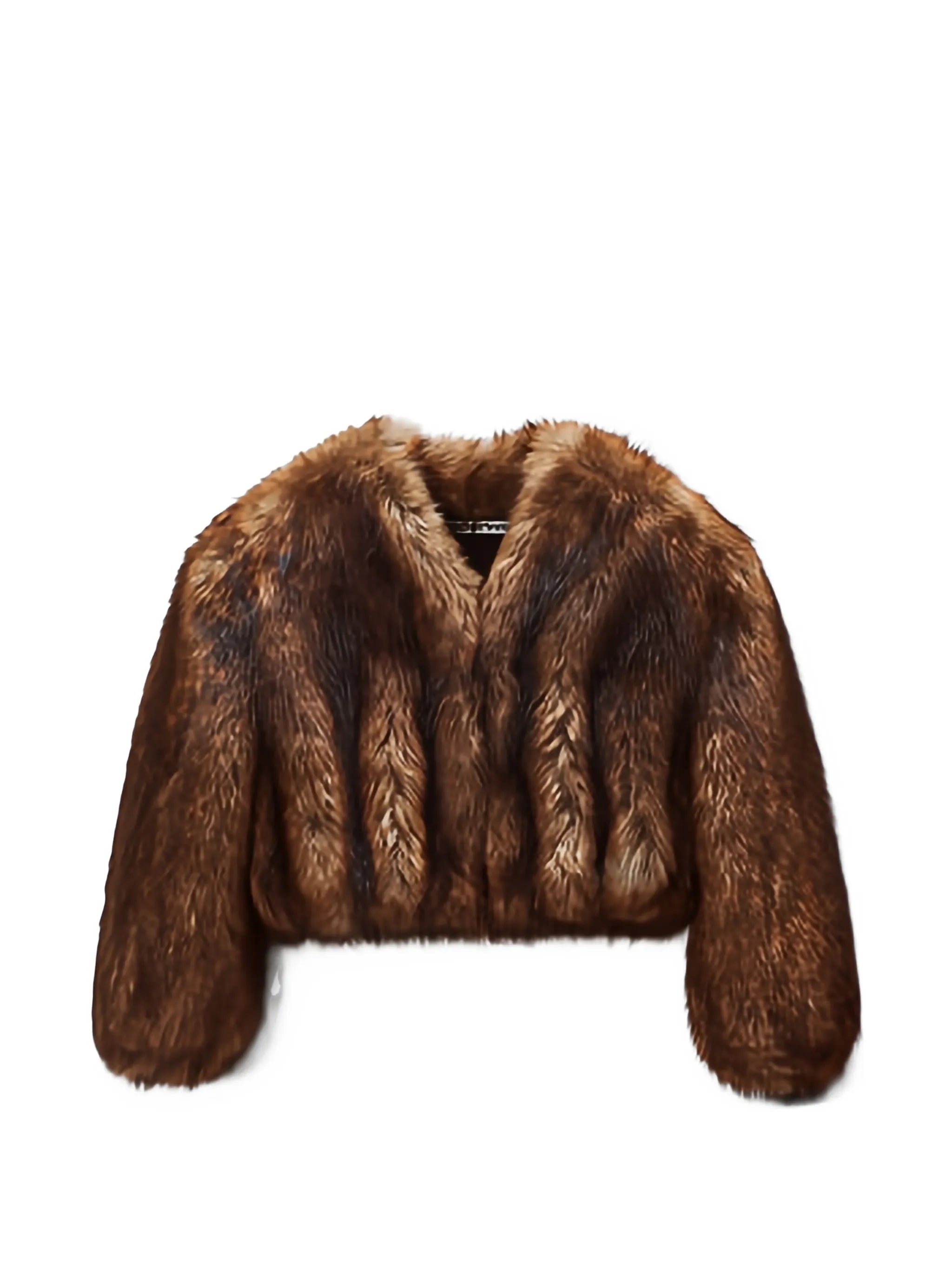 cropped faux-fur jacket