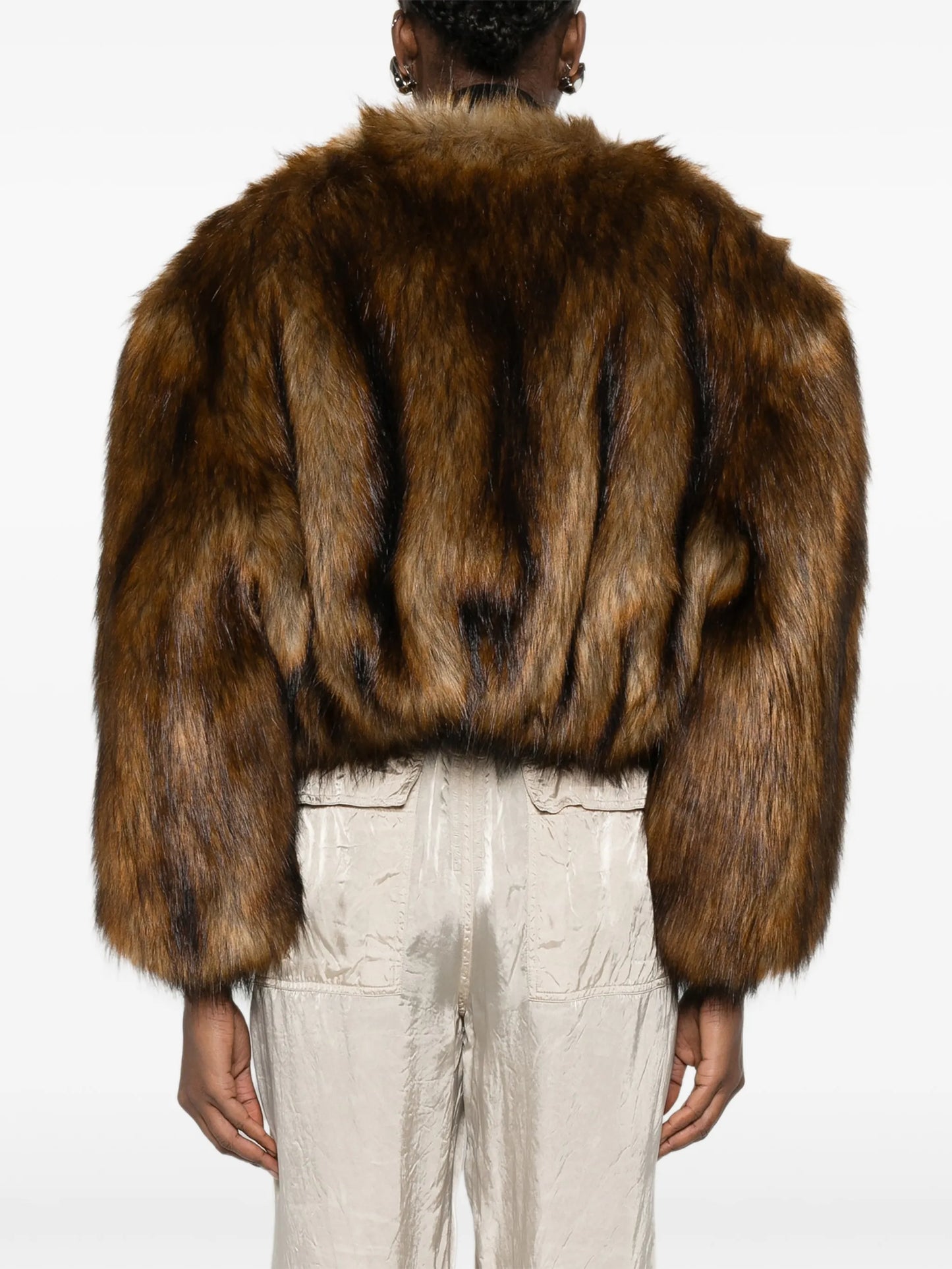 cropped faux-fur jacket