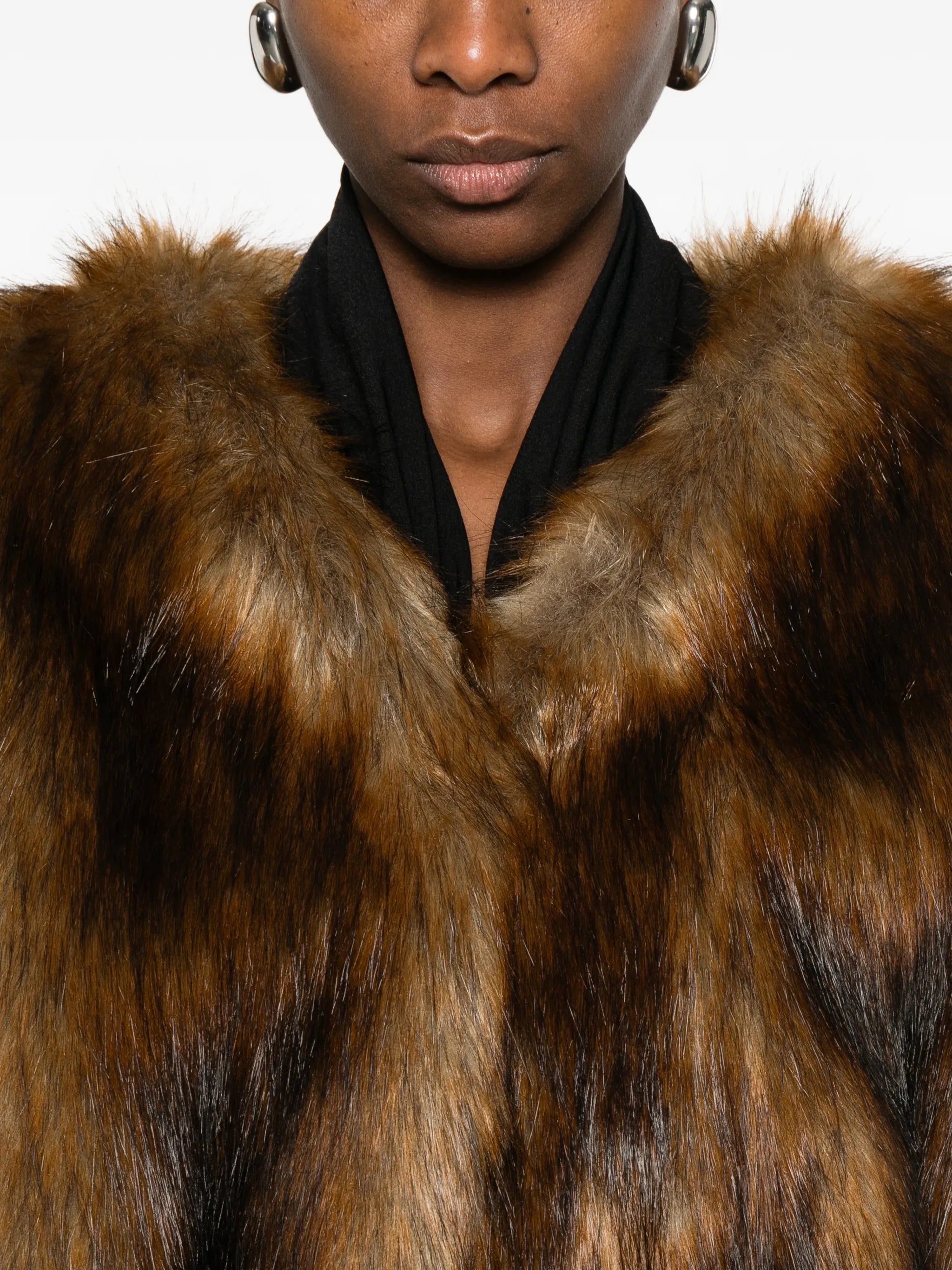 cropped faux-fur jacket