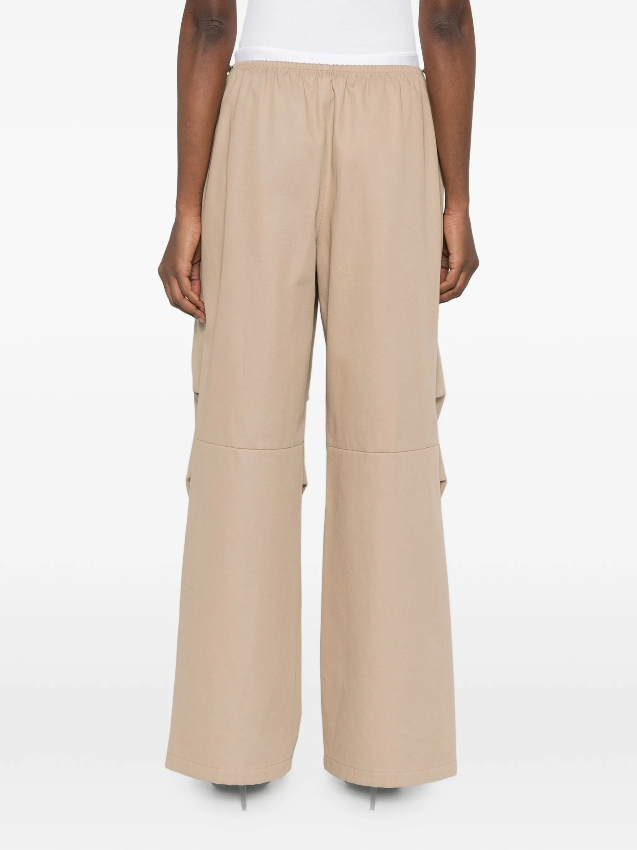 double-layer logo-waistband trousers