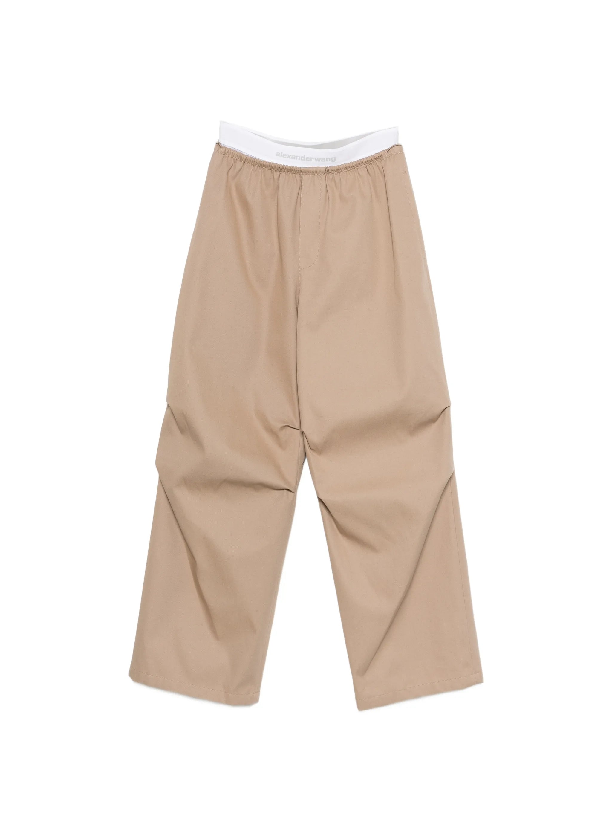 double-layer logo-waistband trousers