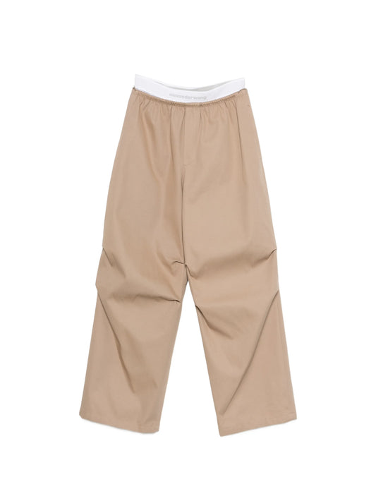 mid-rise logo-waistband trousers