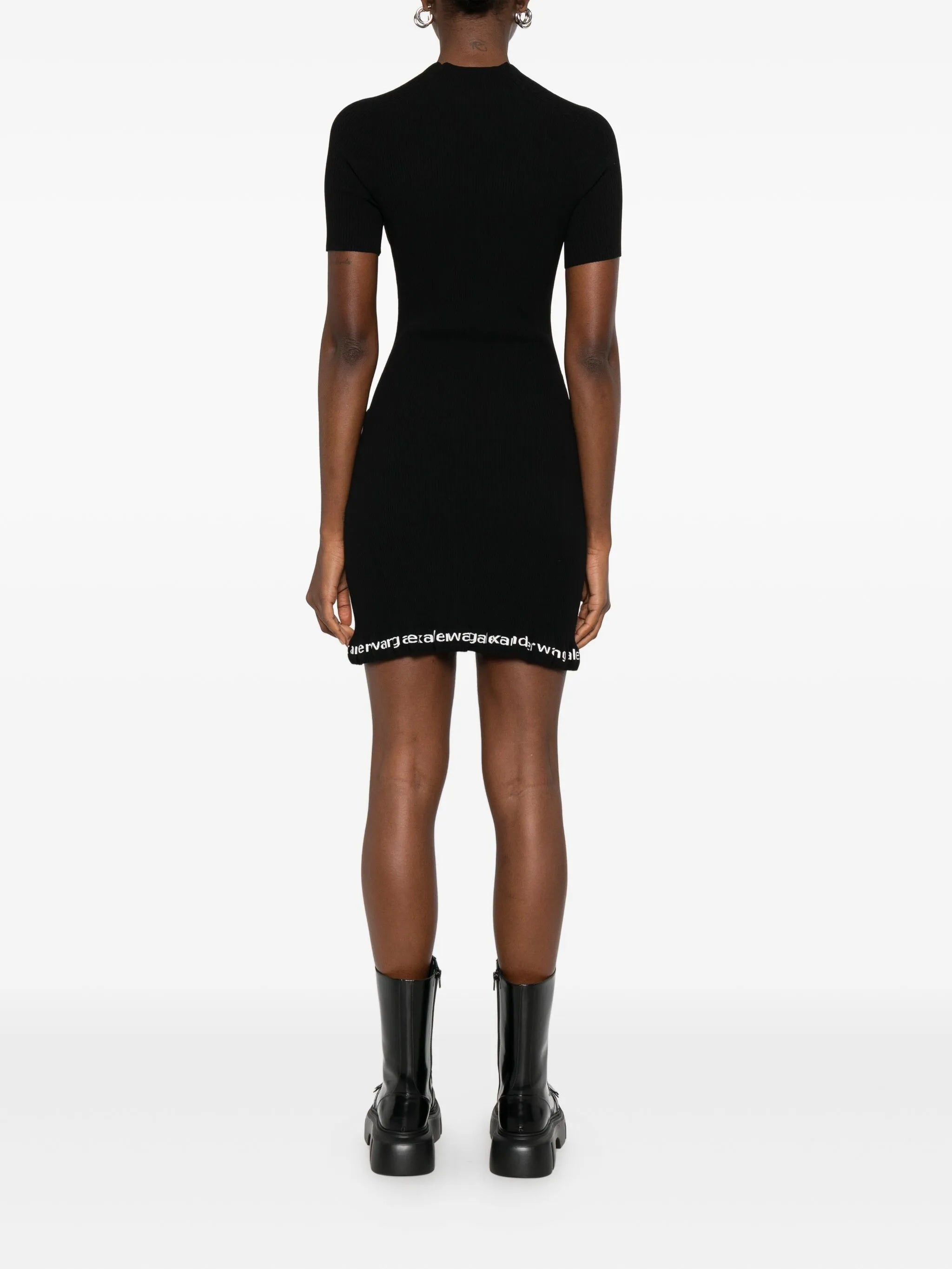 ribbed logo-detail midi dress