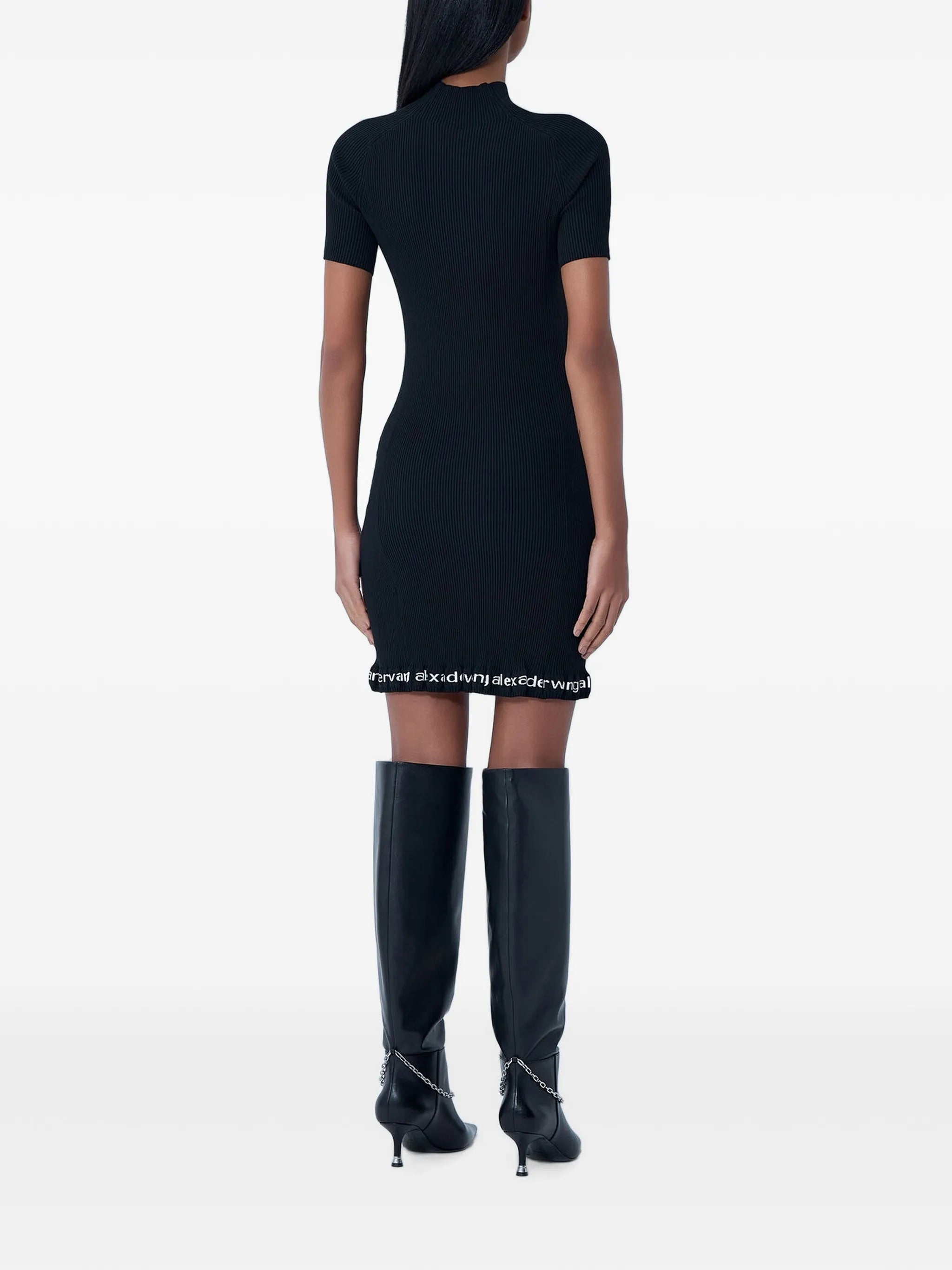 ribbed short-sleeve dress