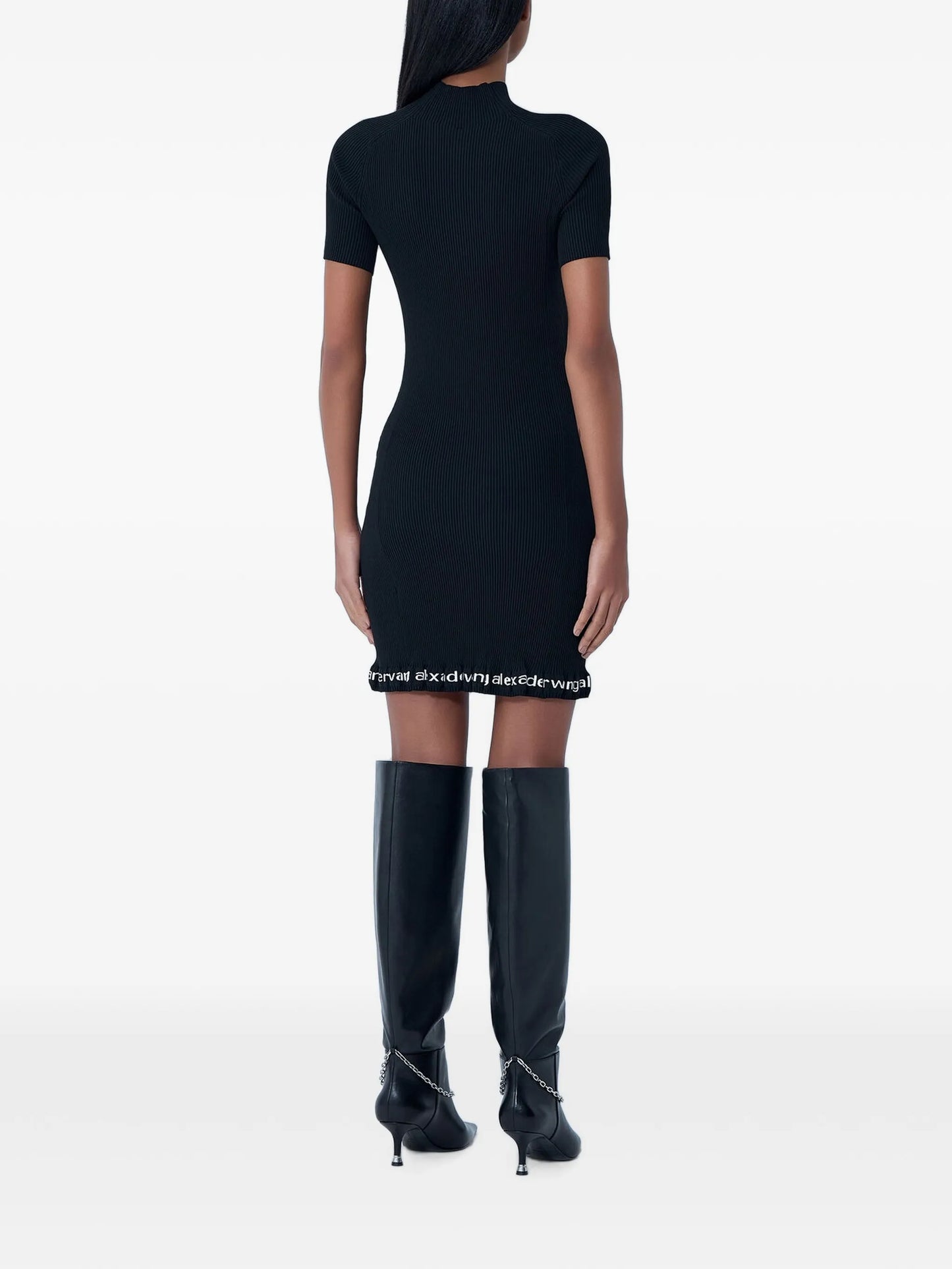 ribbed short-sleeve dress