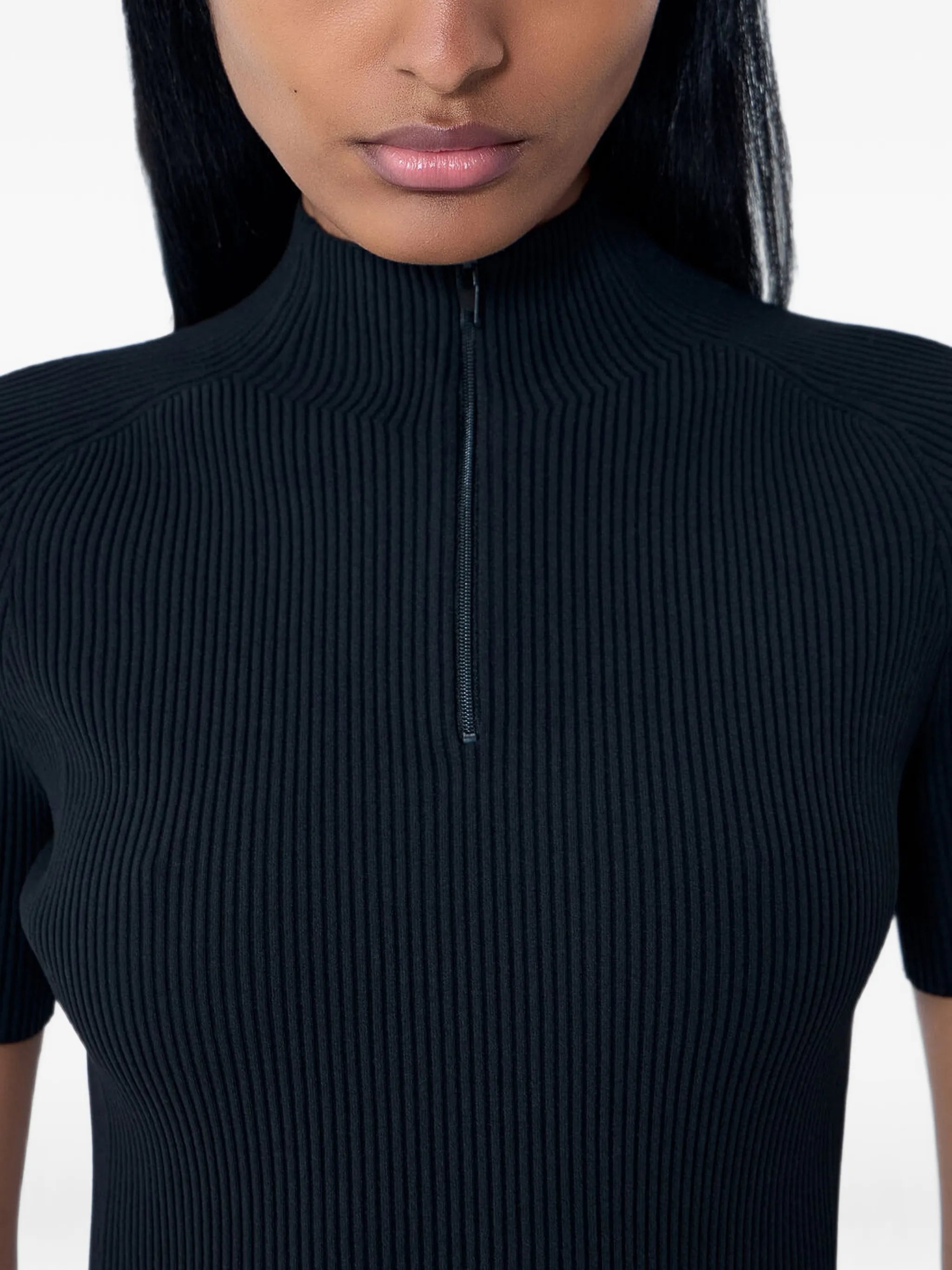 ribbed short-sleeve dress