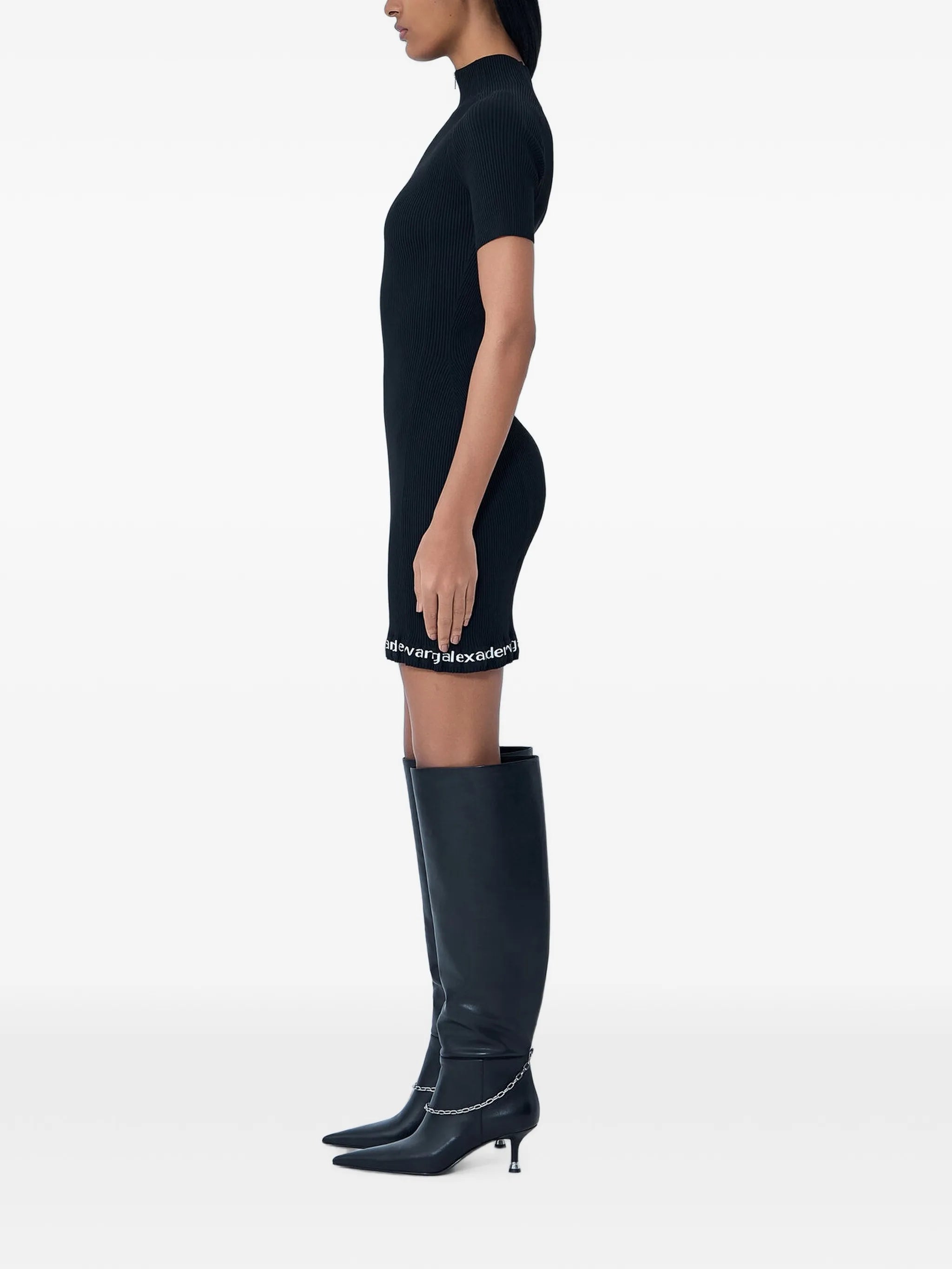 ribbed short-sleeve dress