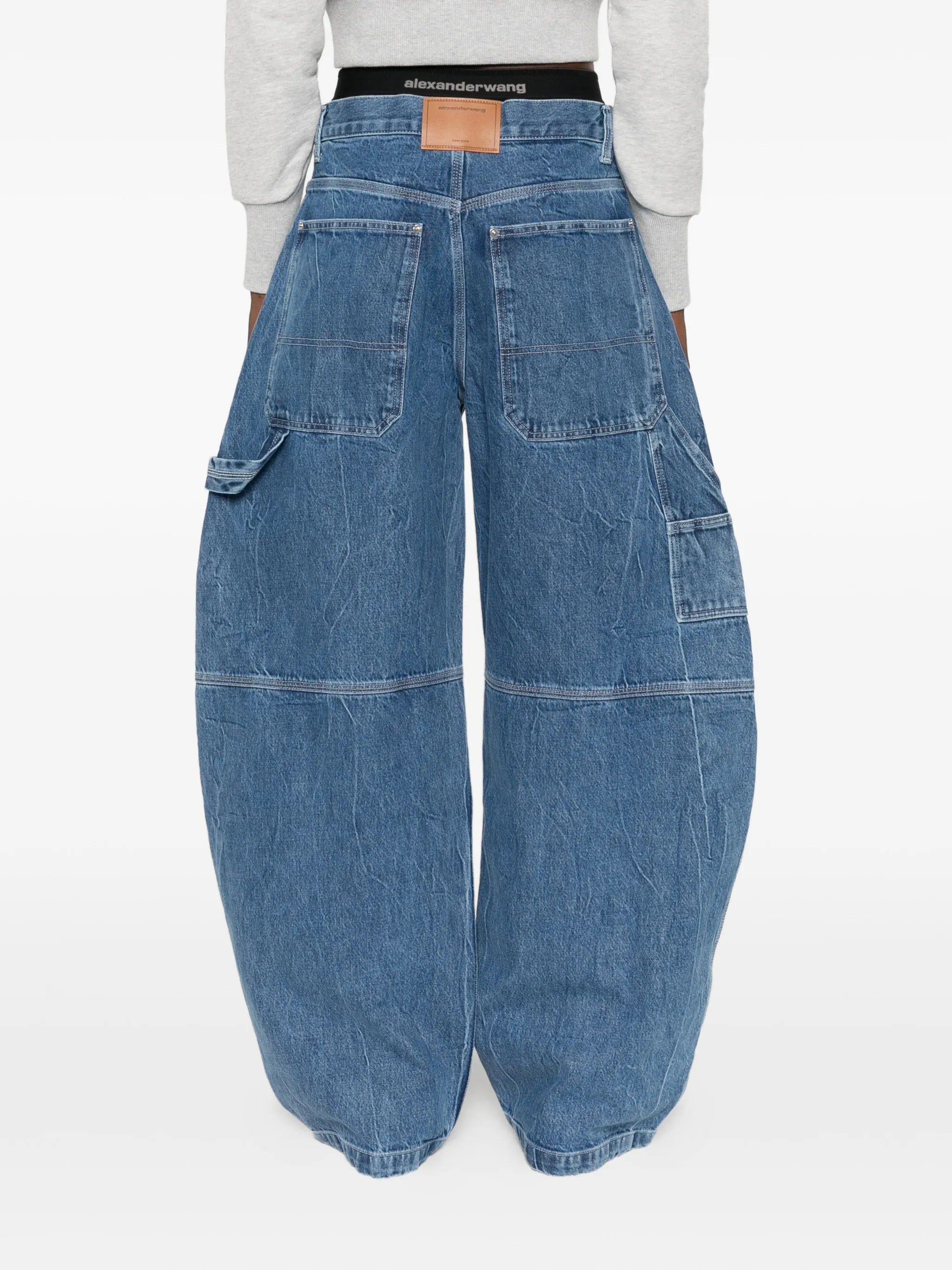 x Denim x alexander wang stonewashed wide jeans