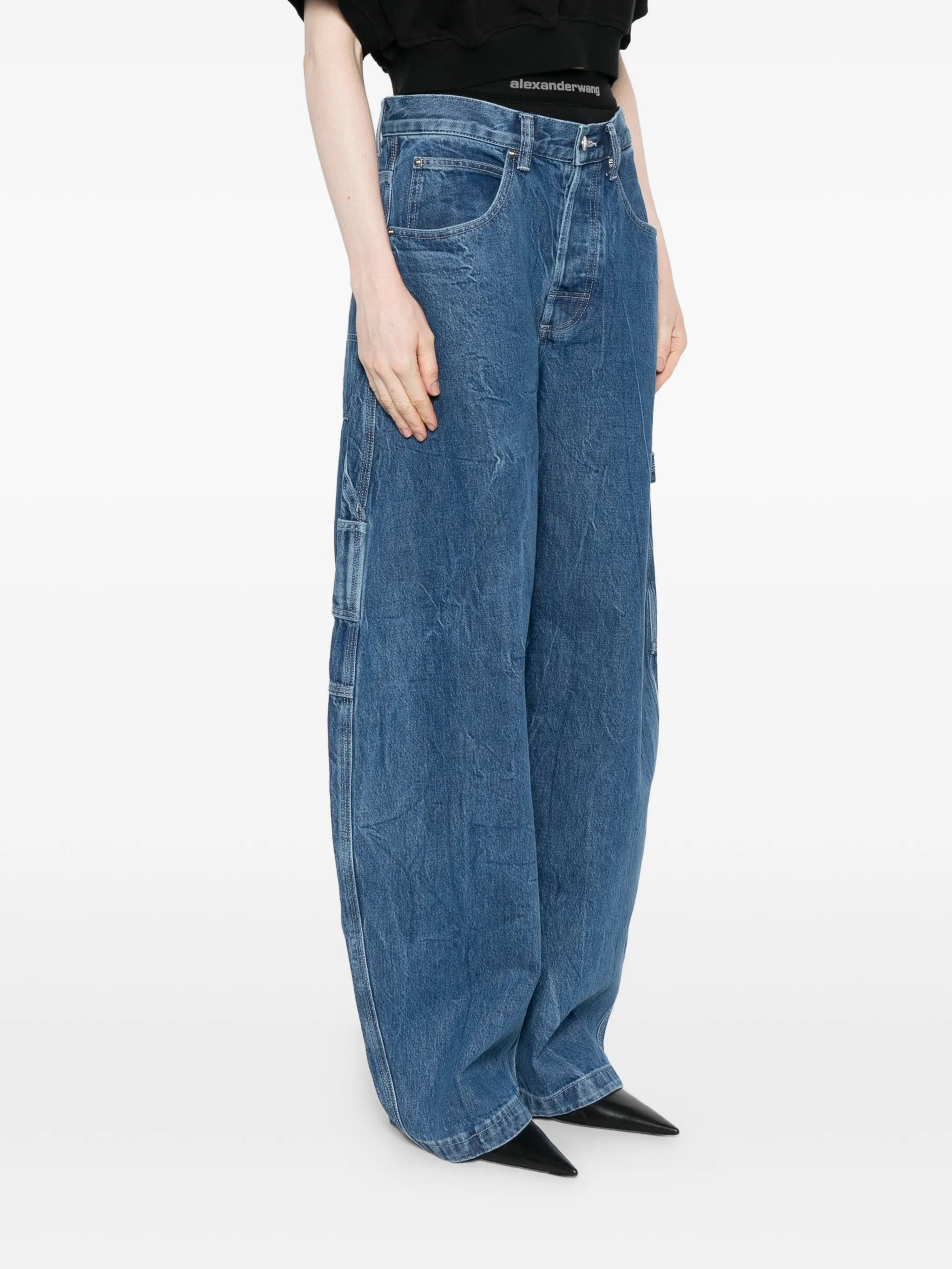 pre-styled jeans mid-rise