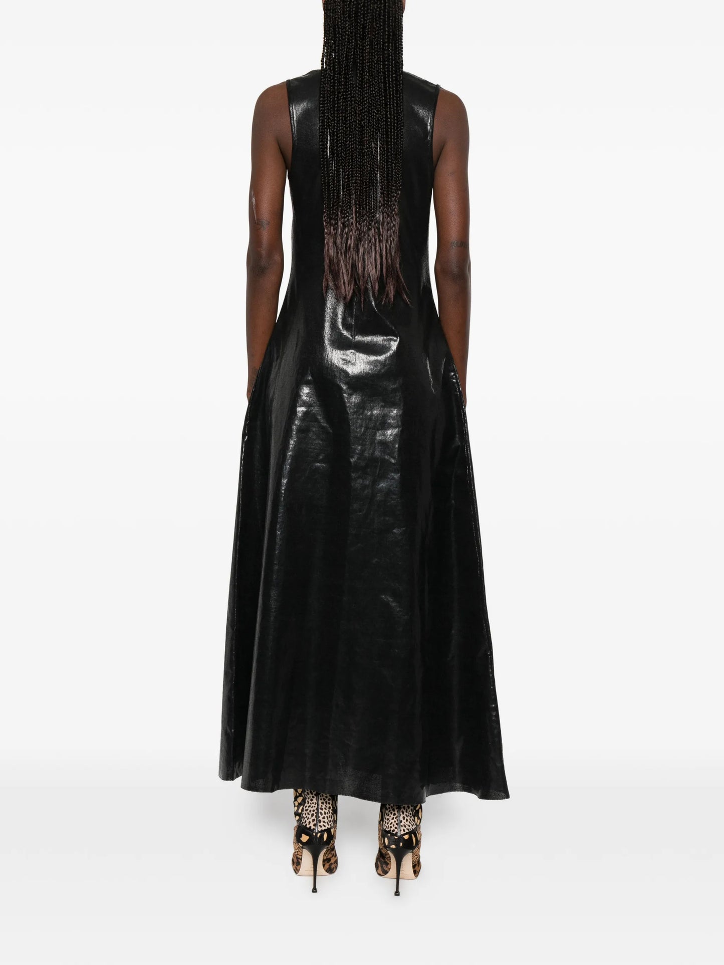 turtleneck sleeveless maxi dress