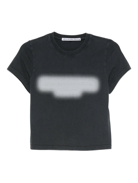 embossed graphic-print T-shirt