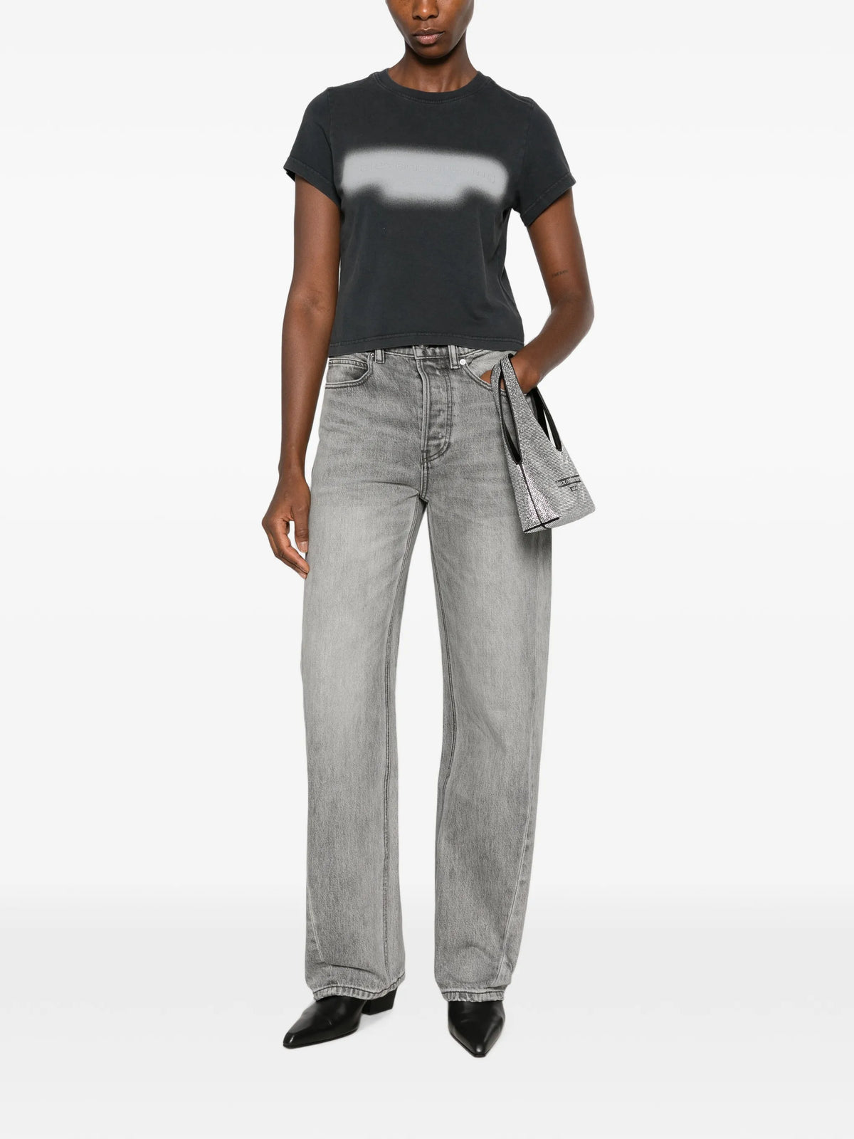 embossed graphic-print T-shirt