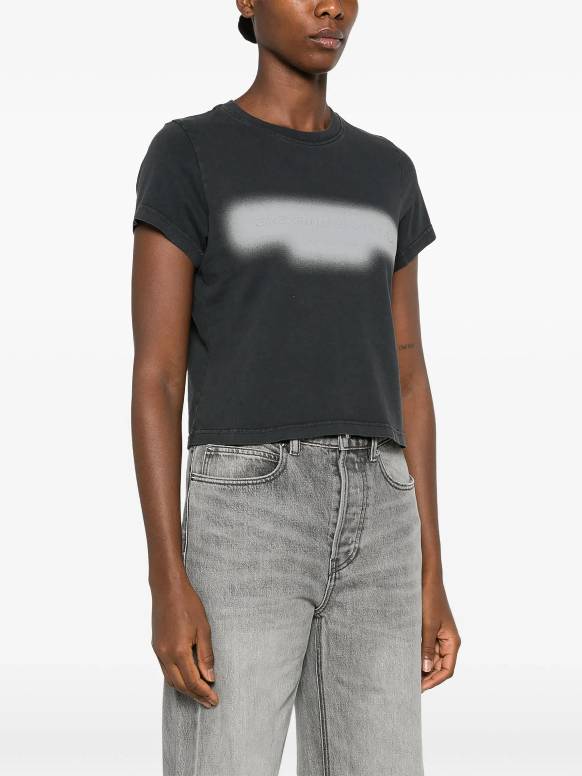 embossed graphic-print T-shirt