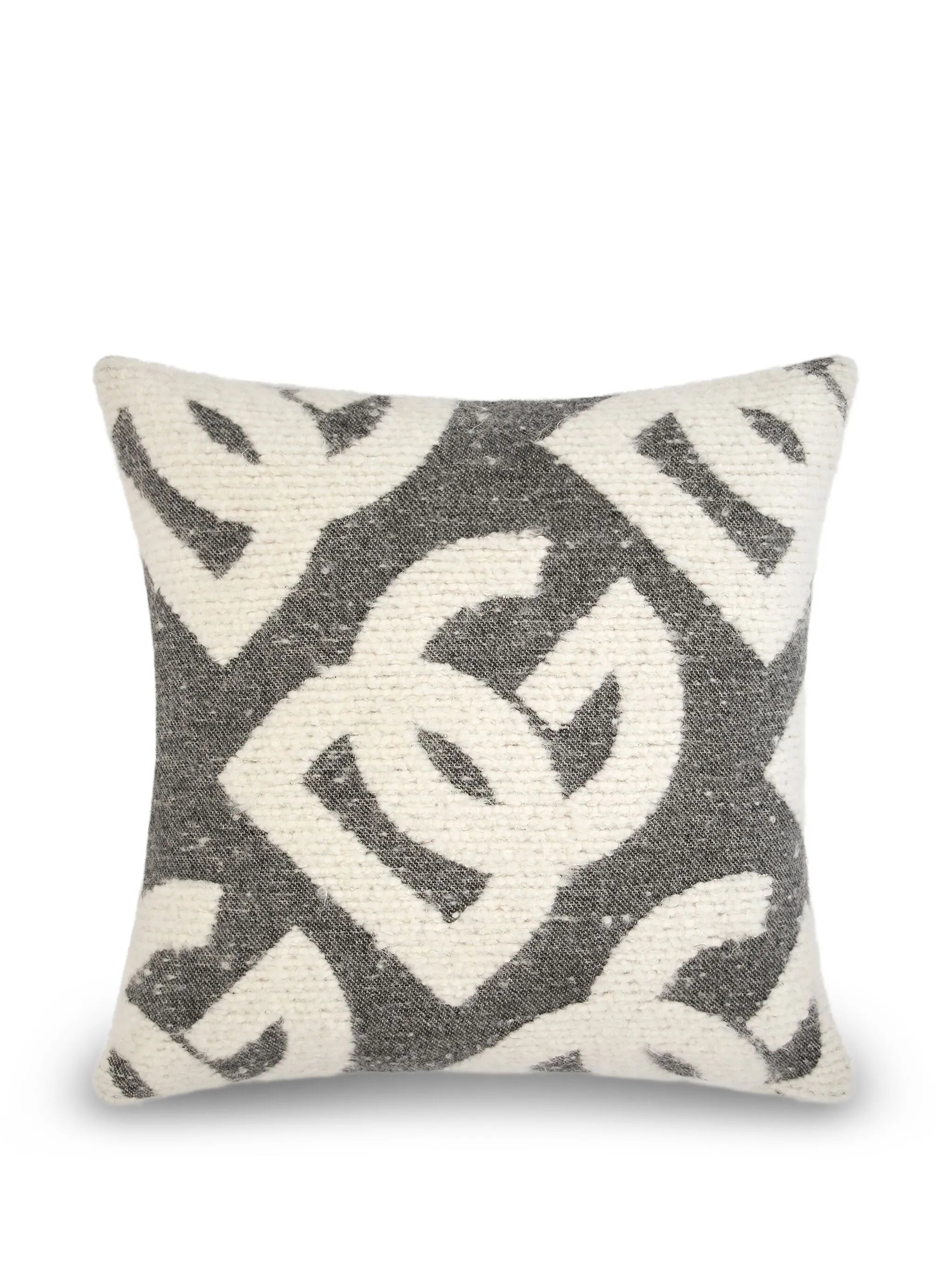 logo-patterned cushion