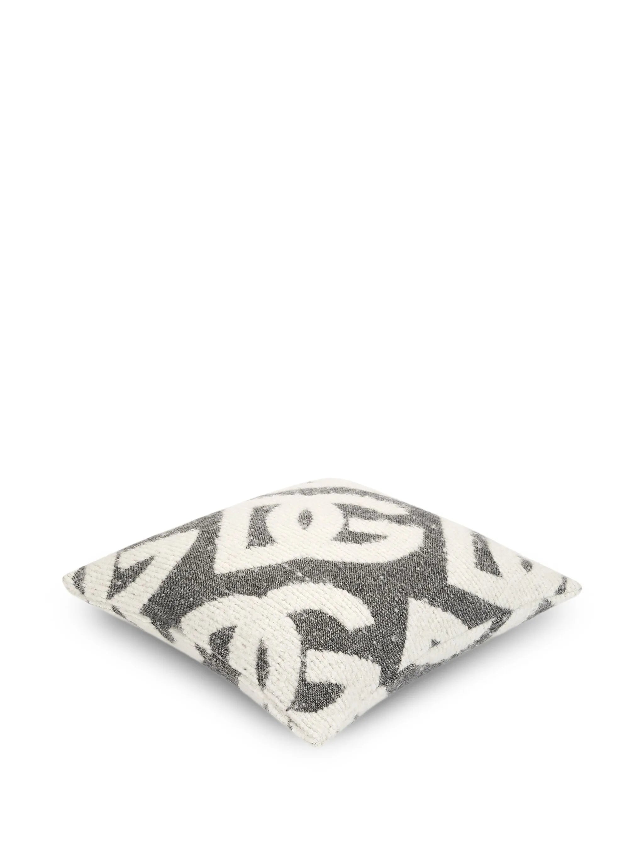 logo-patterned cushion