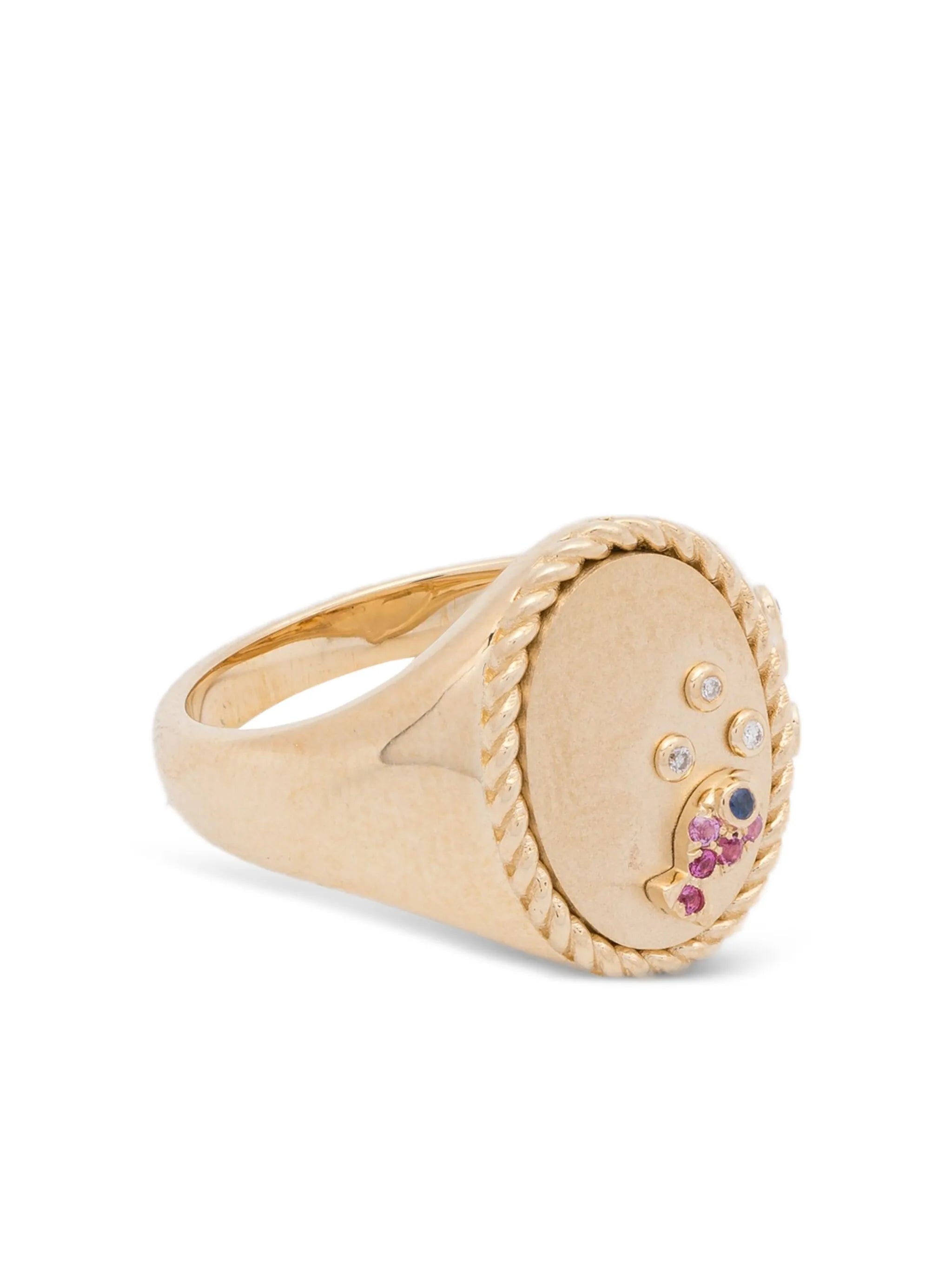 9K yellow gold diamond ring