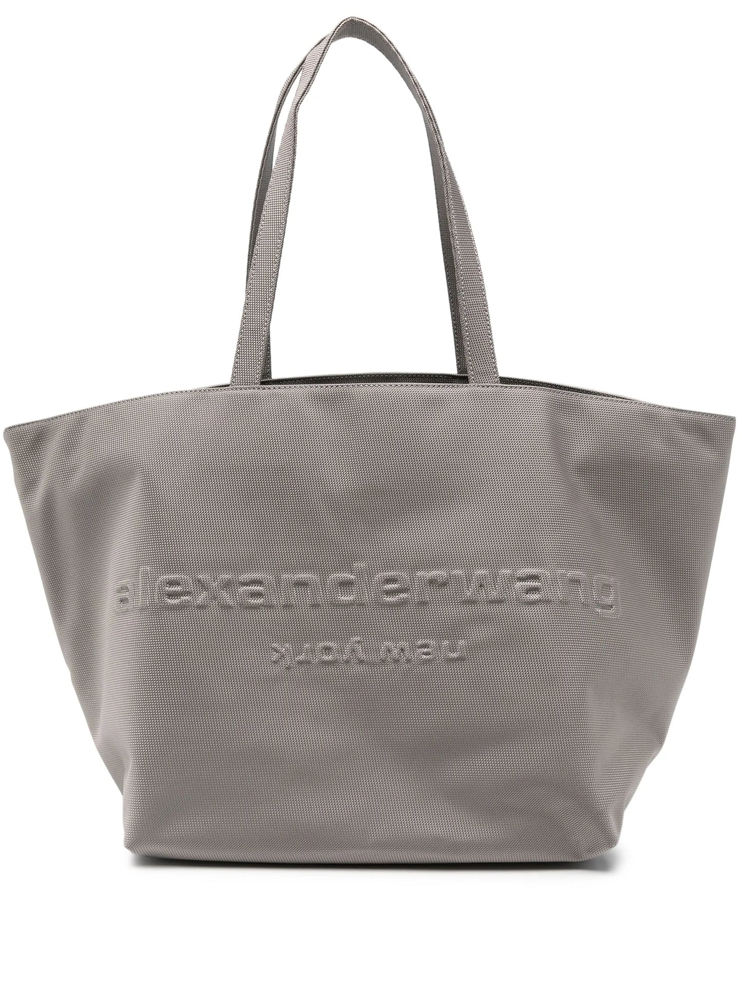 embossed canvas nylon tote bag