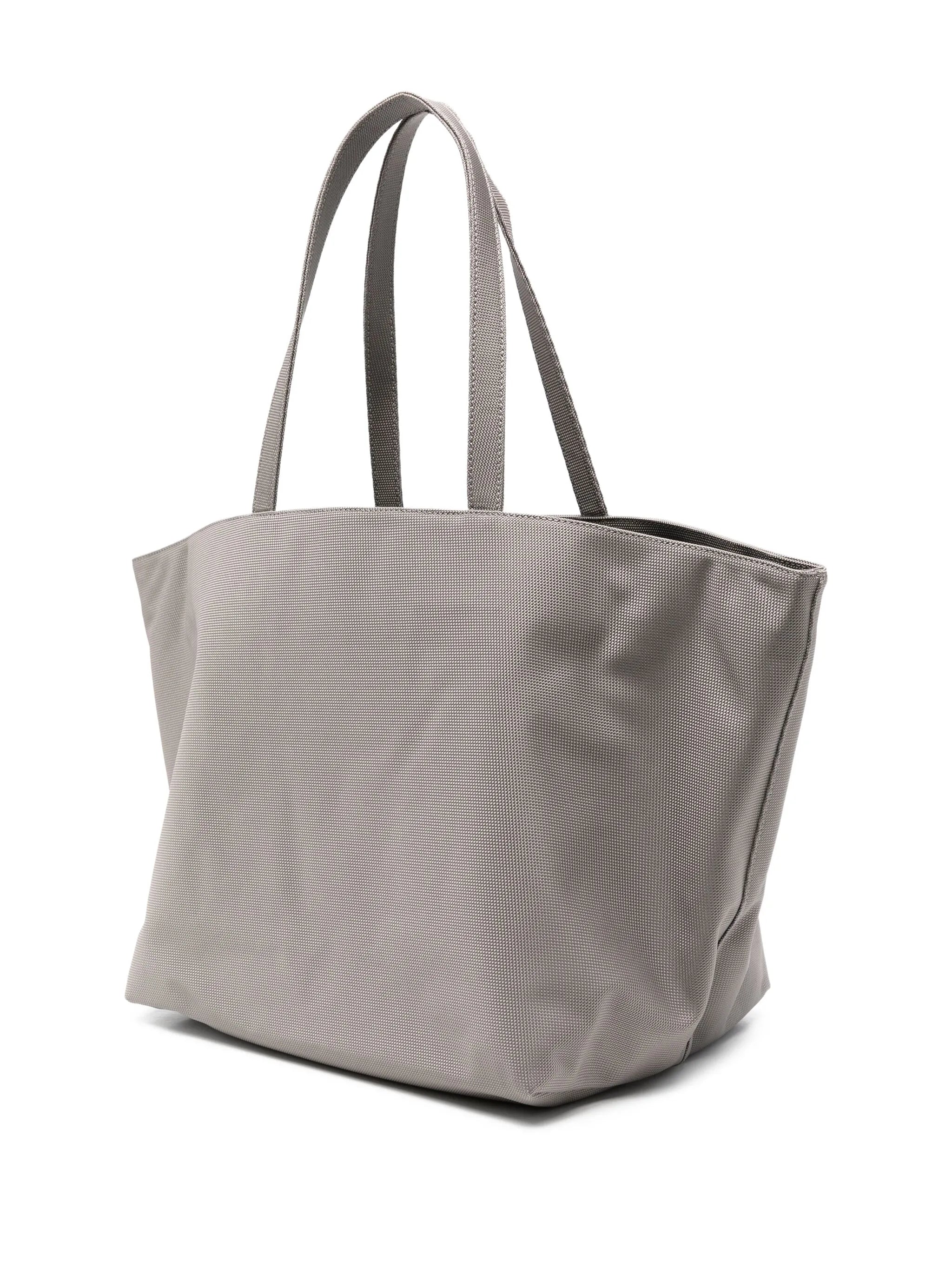 embossed canvas nylon tote bag