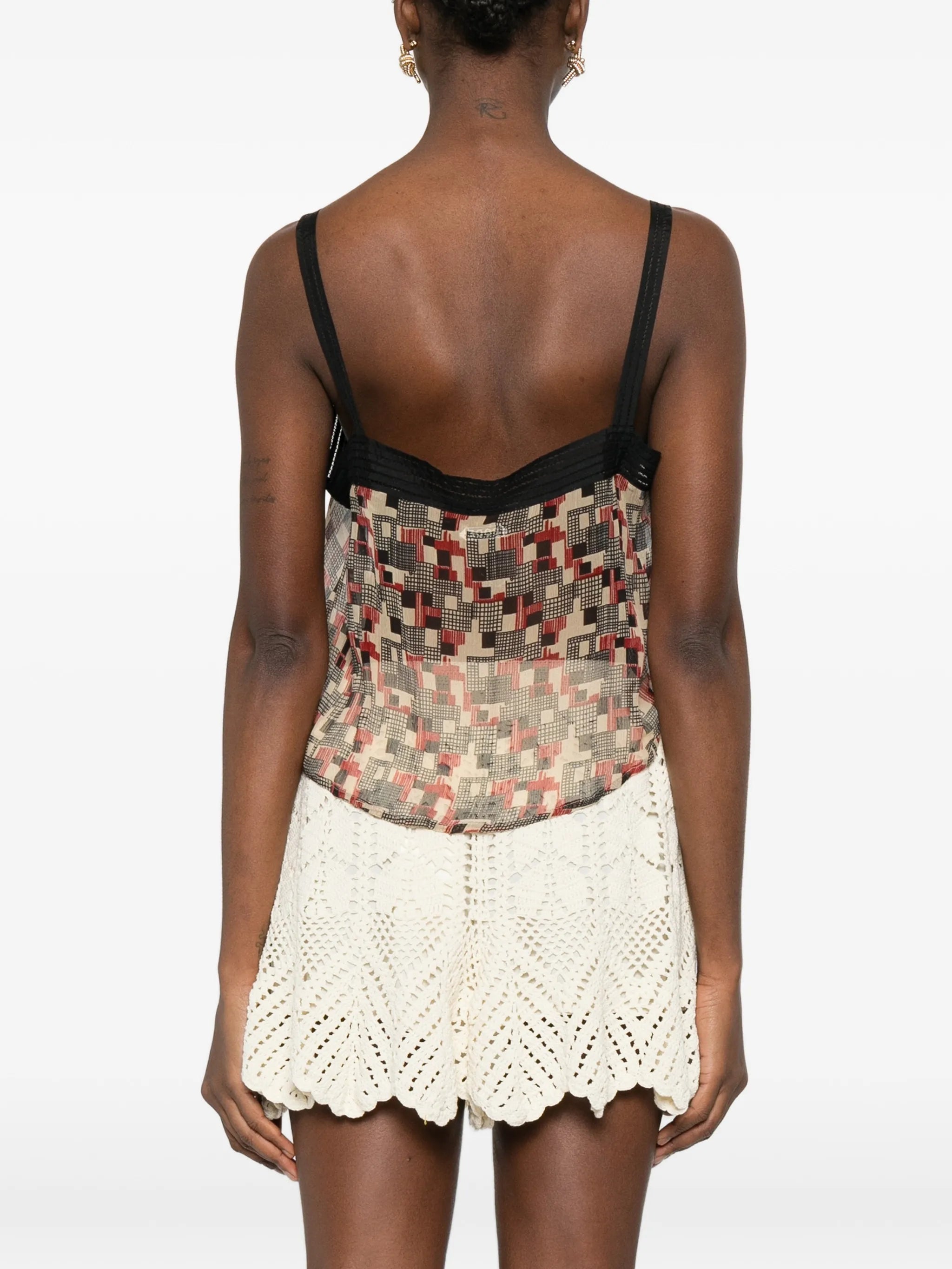 Quadrille square-neck top