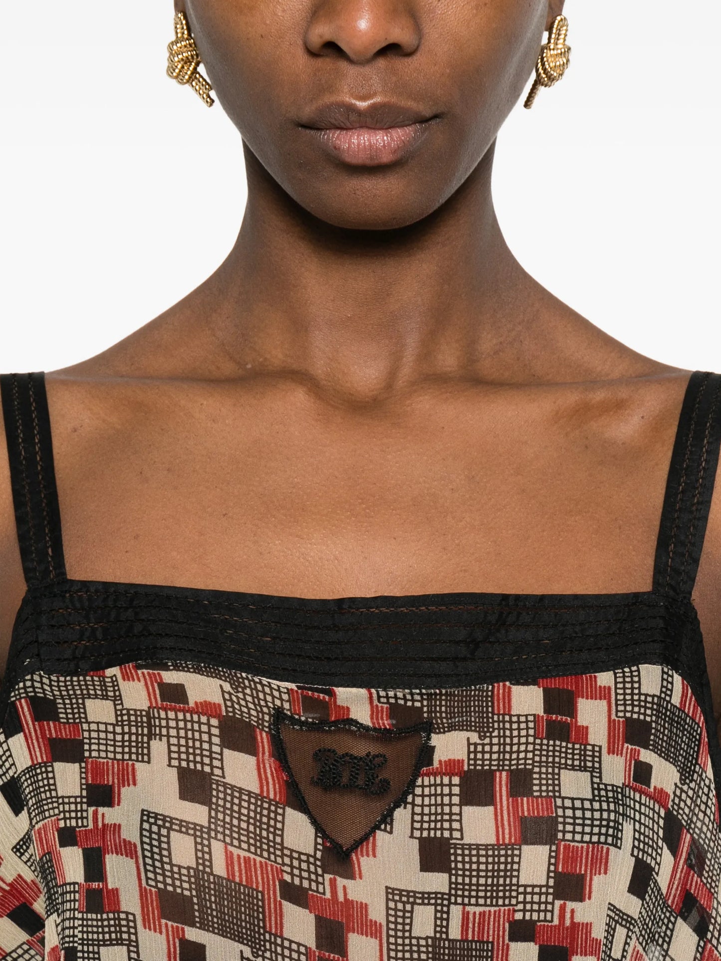 Quadrille square-neck top