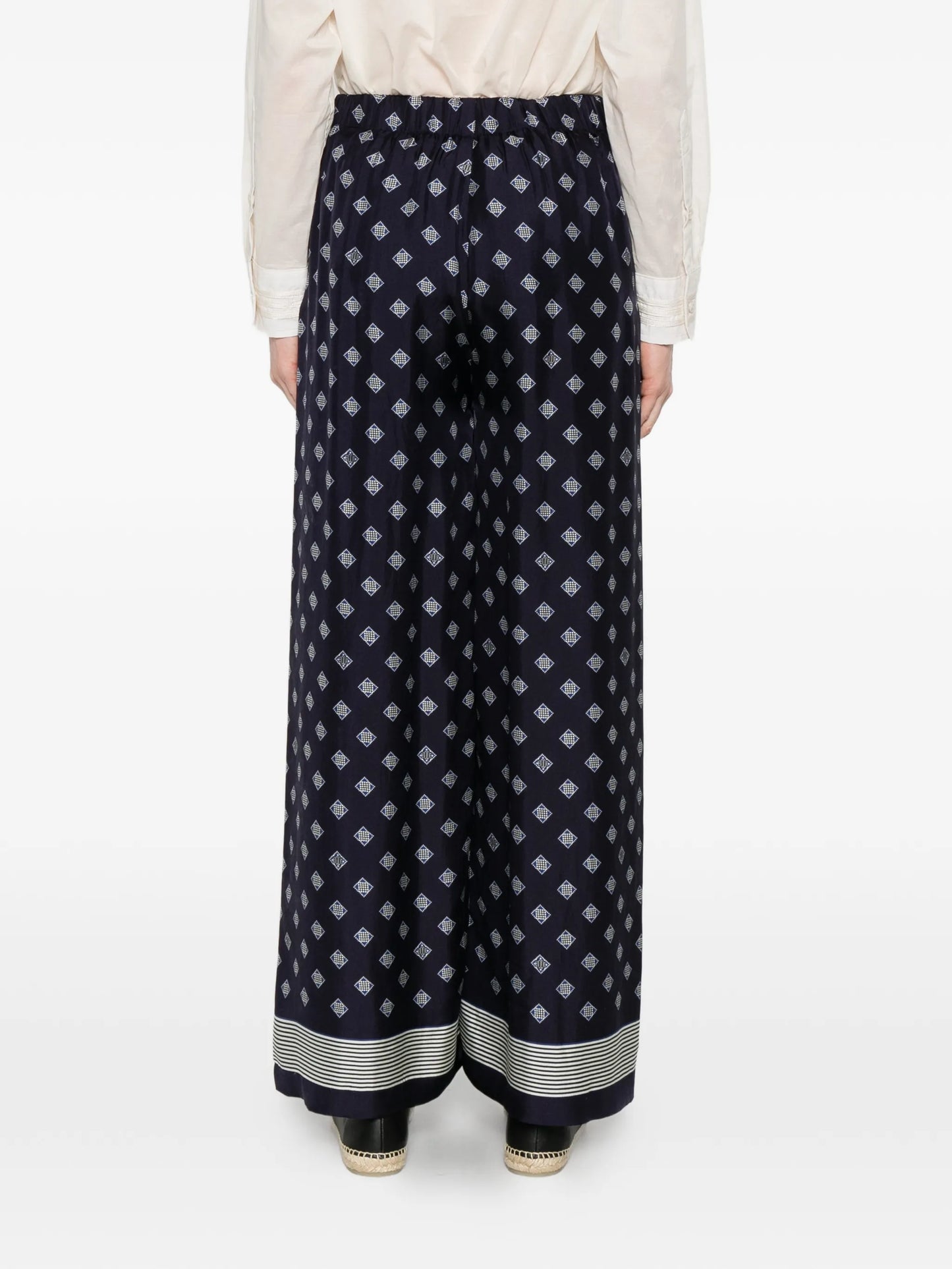 Foyer diamond-print palazzo pants