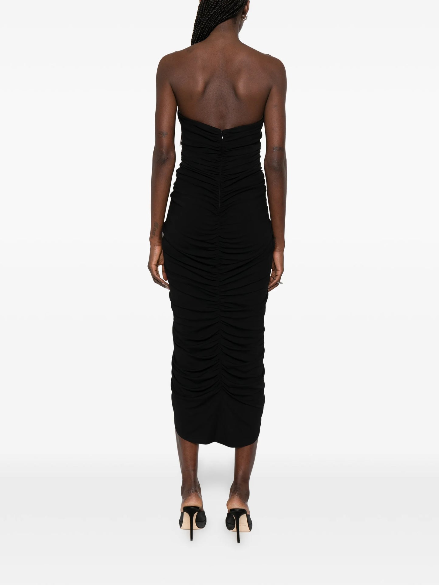 structured-bodice midi dress