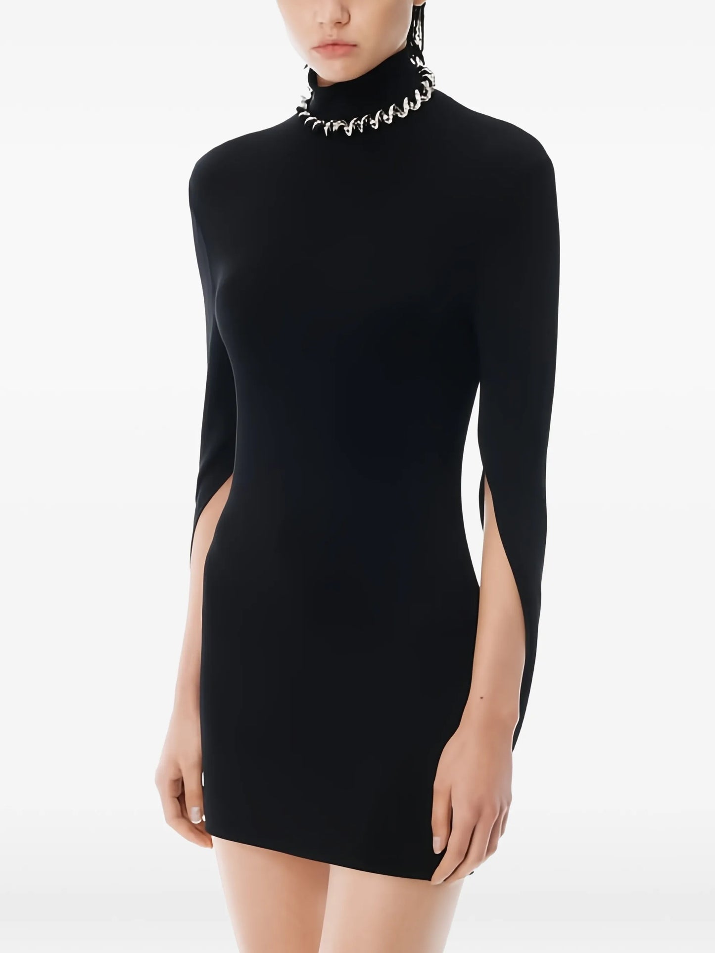 high-neck mini dress