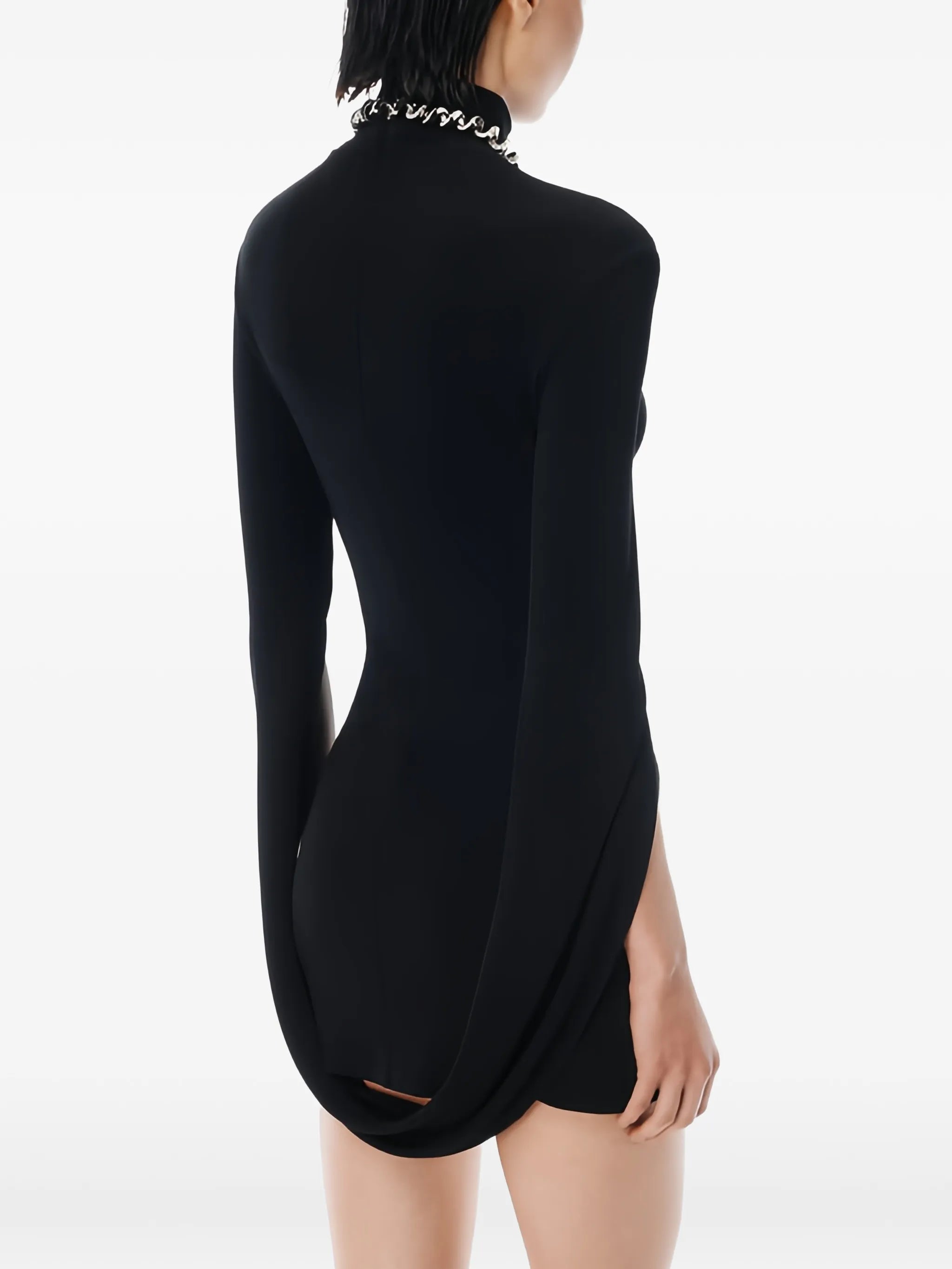 high-neck mini dress